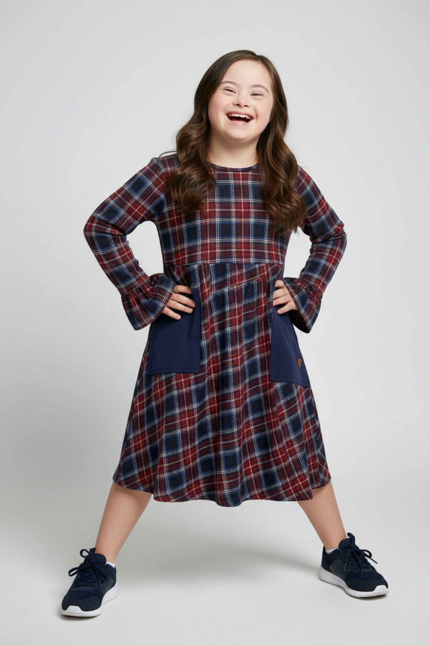 Kids Adaptive Stretch Woven Dress, Back Zipper & Sleeve Easy Undressing