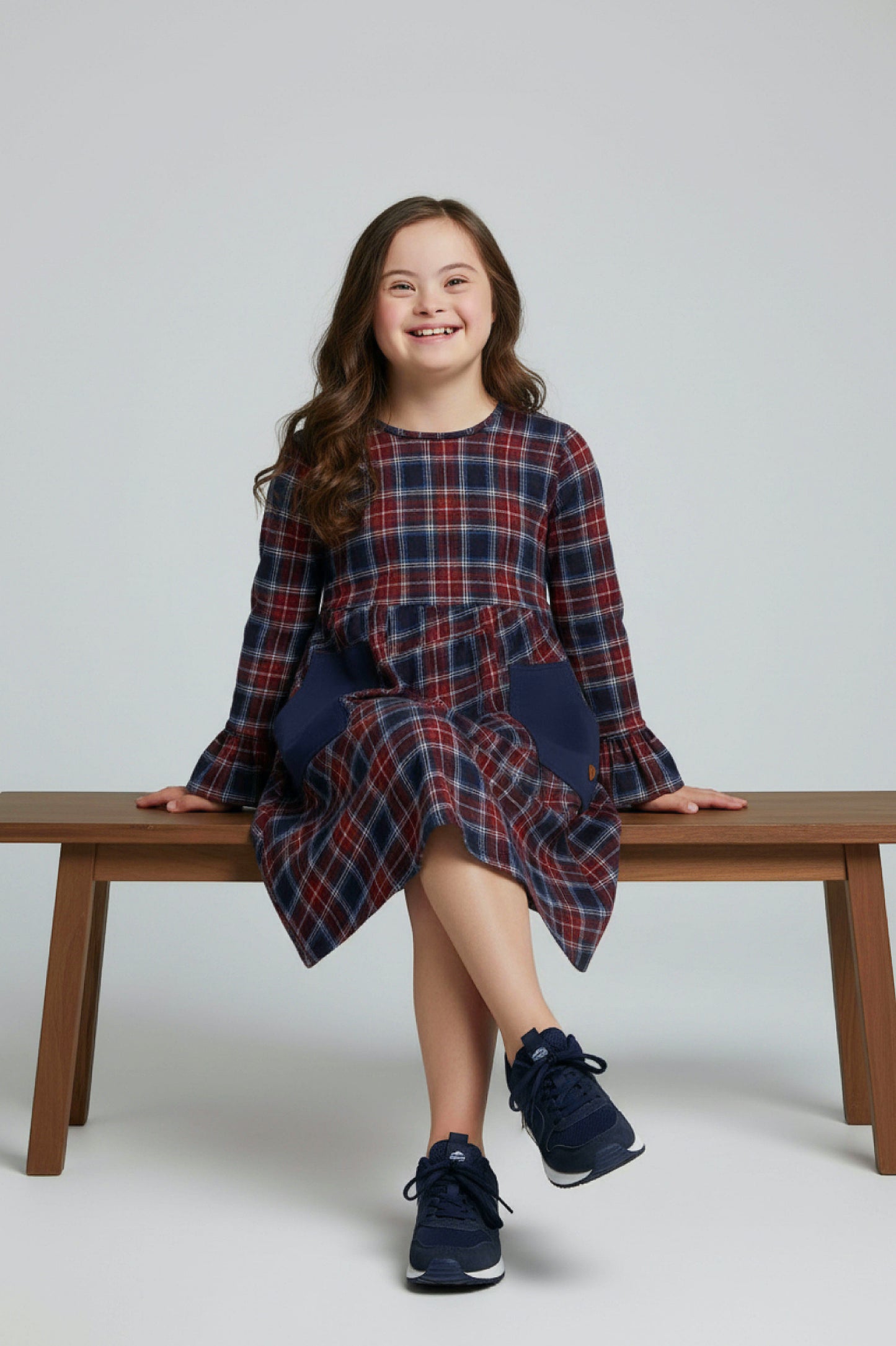 Kids Adaptive Stretch Woven Dress, Back Zipper & Sleeve Easy Undressing