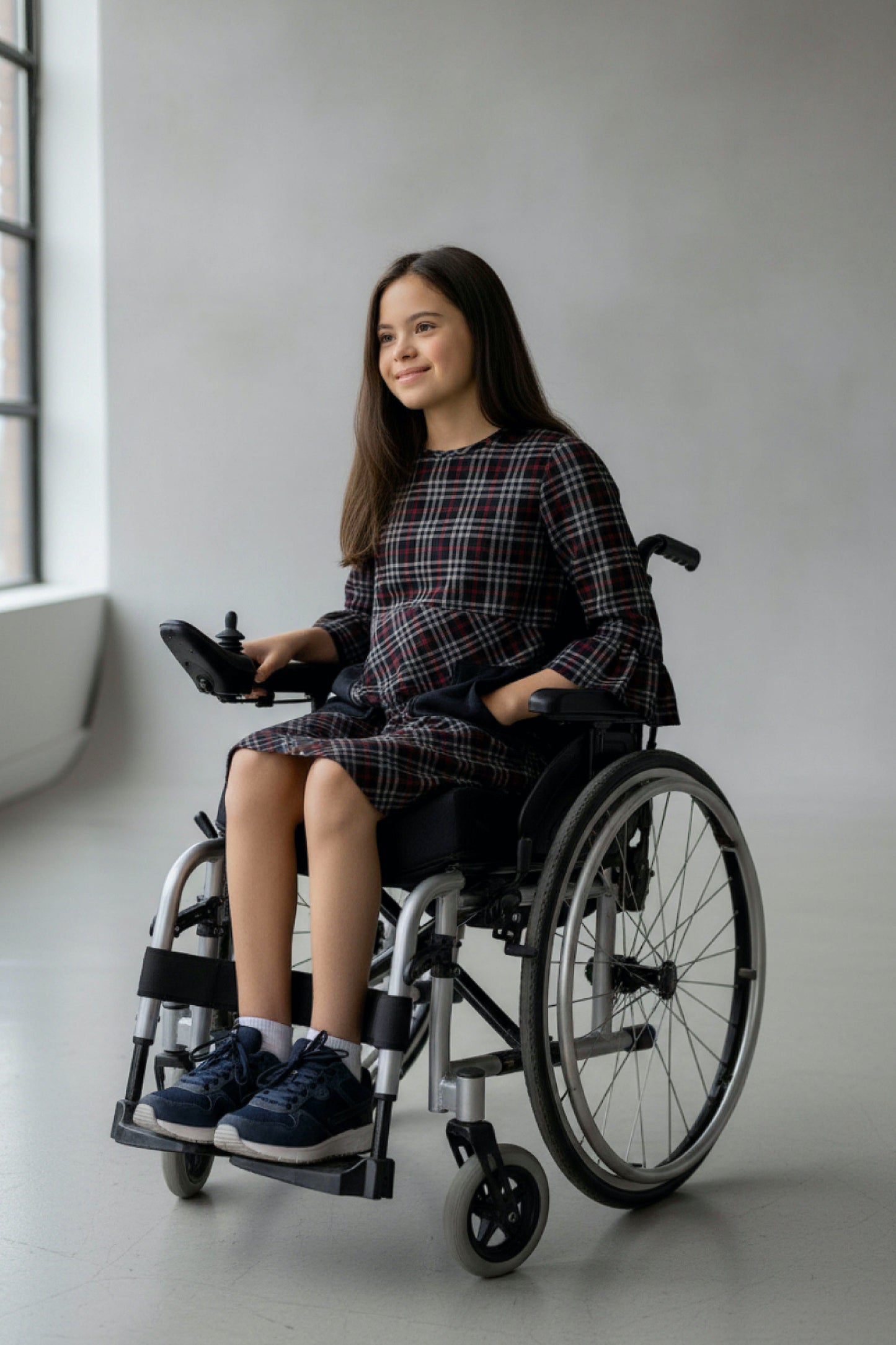 Kids Adaptive Stretch Woven Dress, Back Zipper & Sleeve Easy Undressing