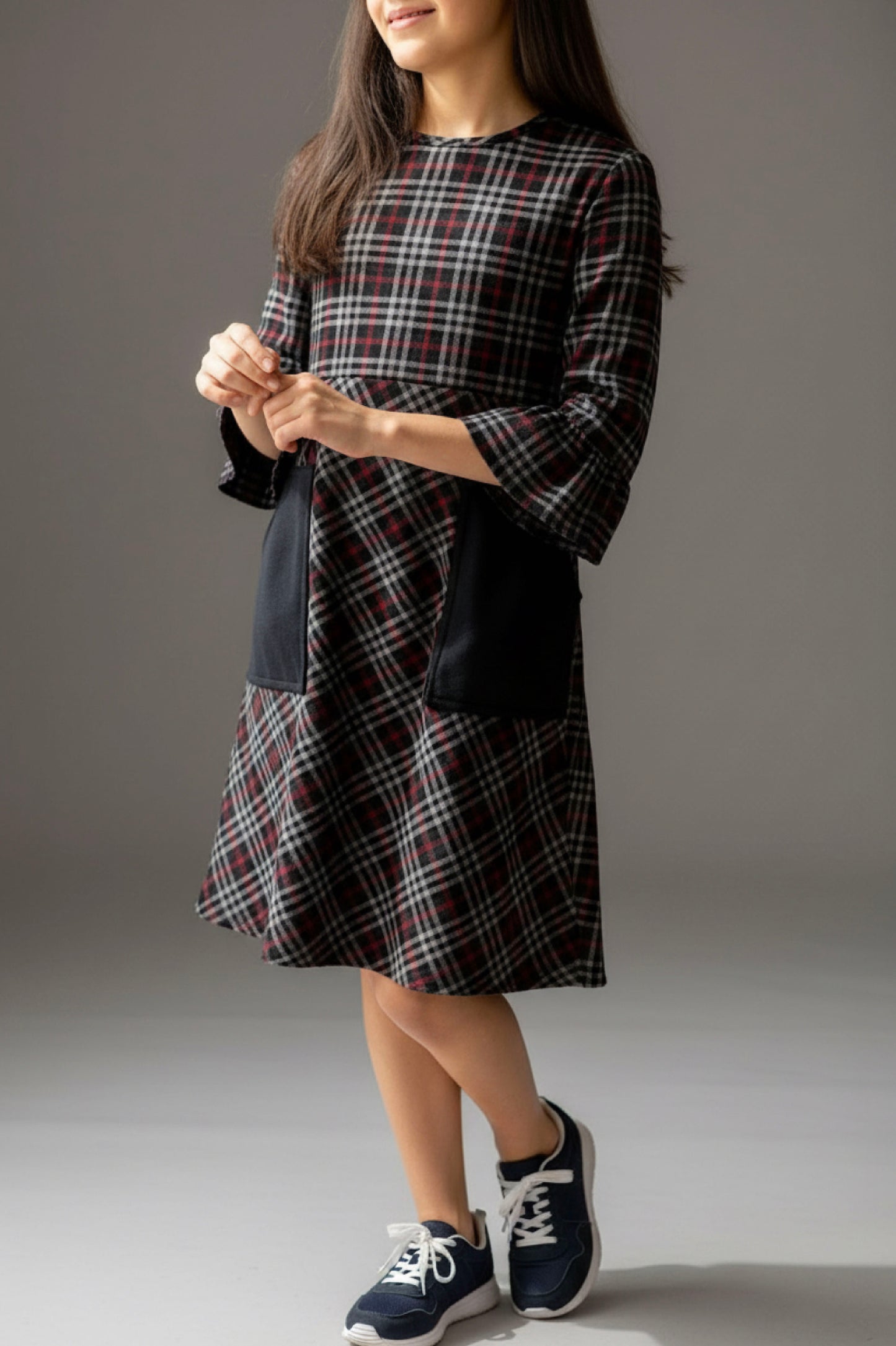 Kids Adaptive Stretch Woven Dress, Back Zipper & Sleeve Easy Undressing