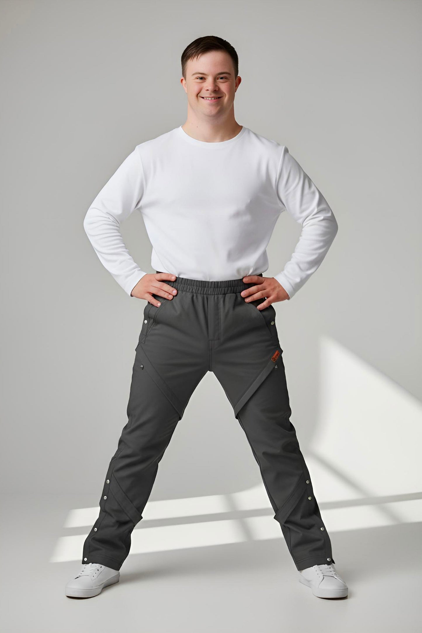 Men's Adaptive Clothing Pant - High-Quality Soft Fabric and Full Waistband Elastic - Side Seam with a Zipper Allows Easy Undressing
