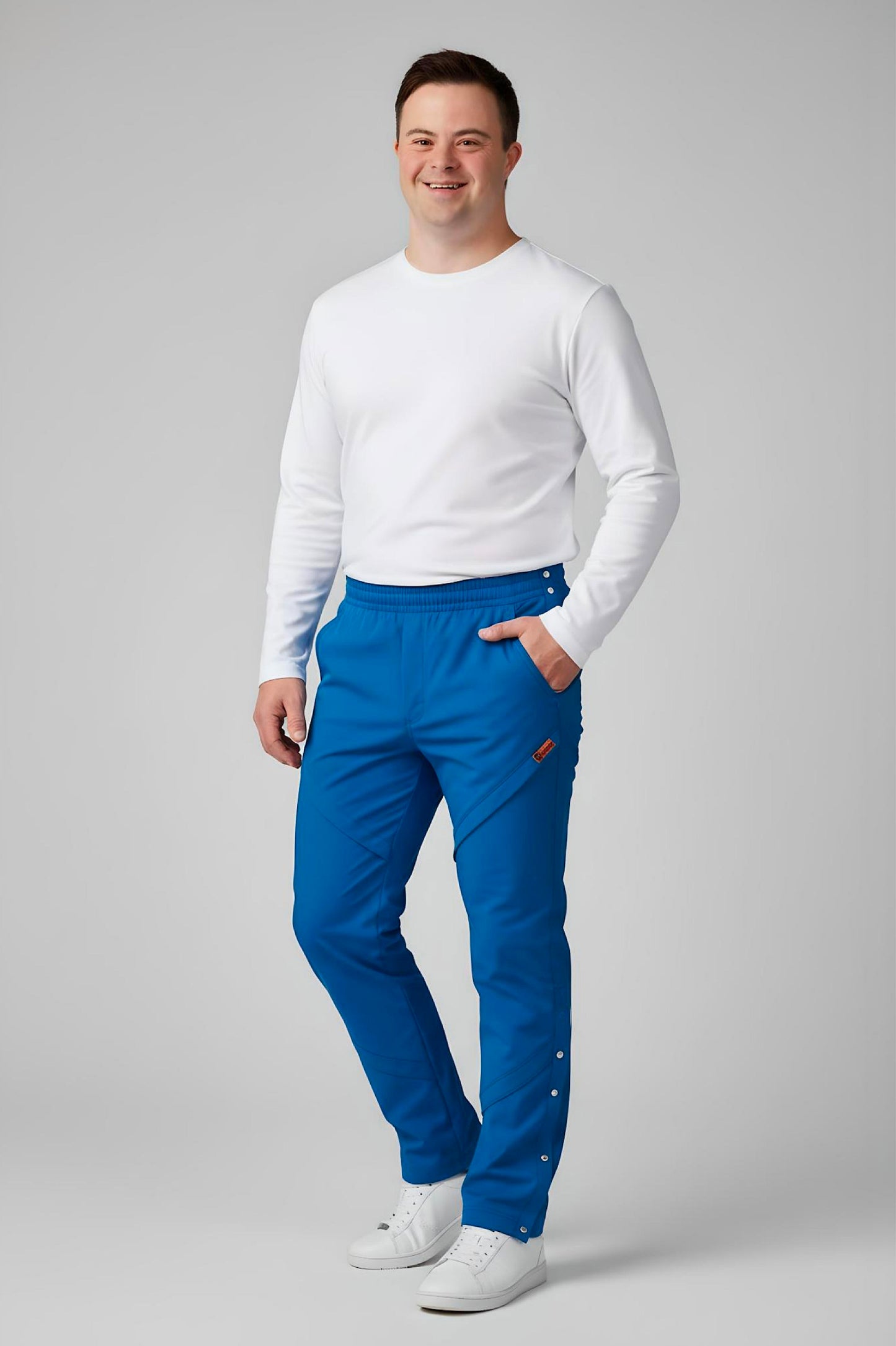Men's Adaptive Clothing Pant - High-Quality Soft Fabric and Full Waistband Elastic - Side Seam with a Zipper Allows Easy Undressing