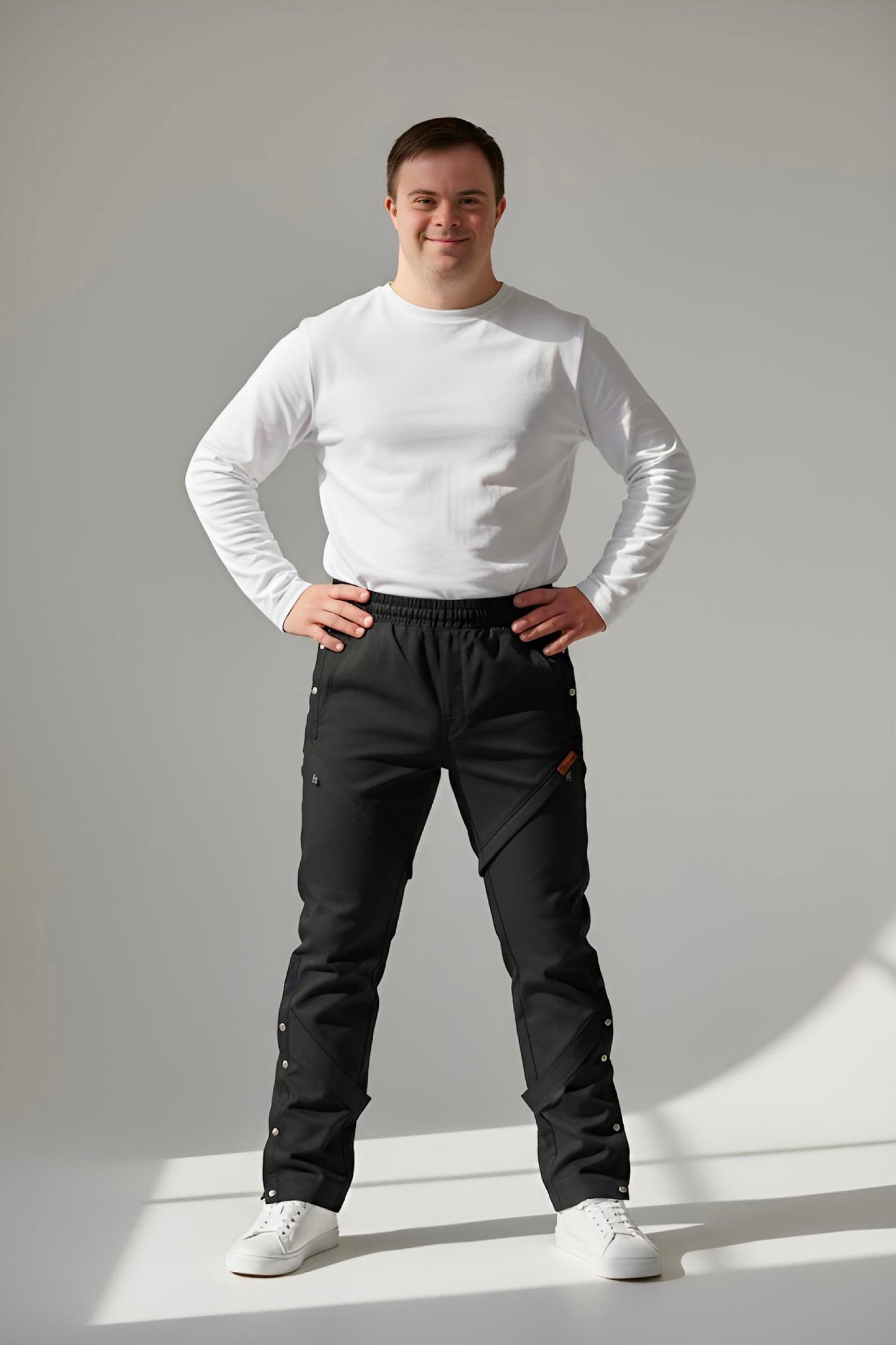 Men's Adaptive Clothing Pant - High-Quality Soft Fabric and Full Waistband Elastic - Side Seam with a Zipper Allows Easy Undressing