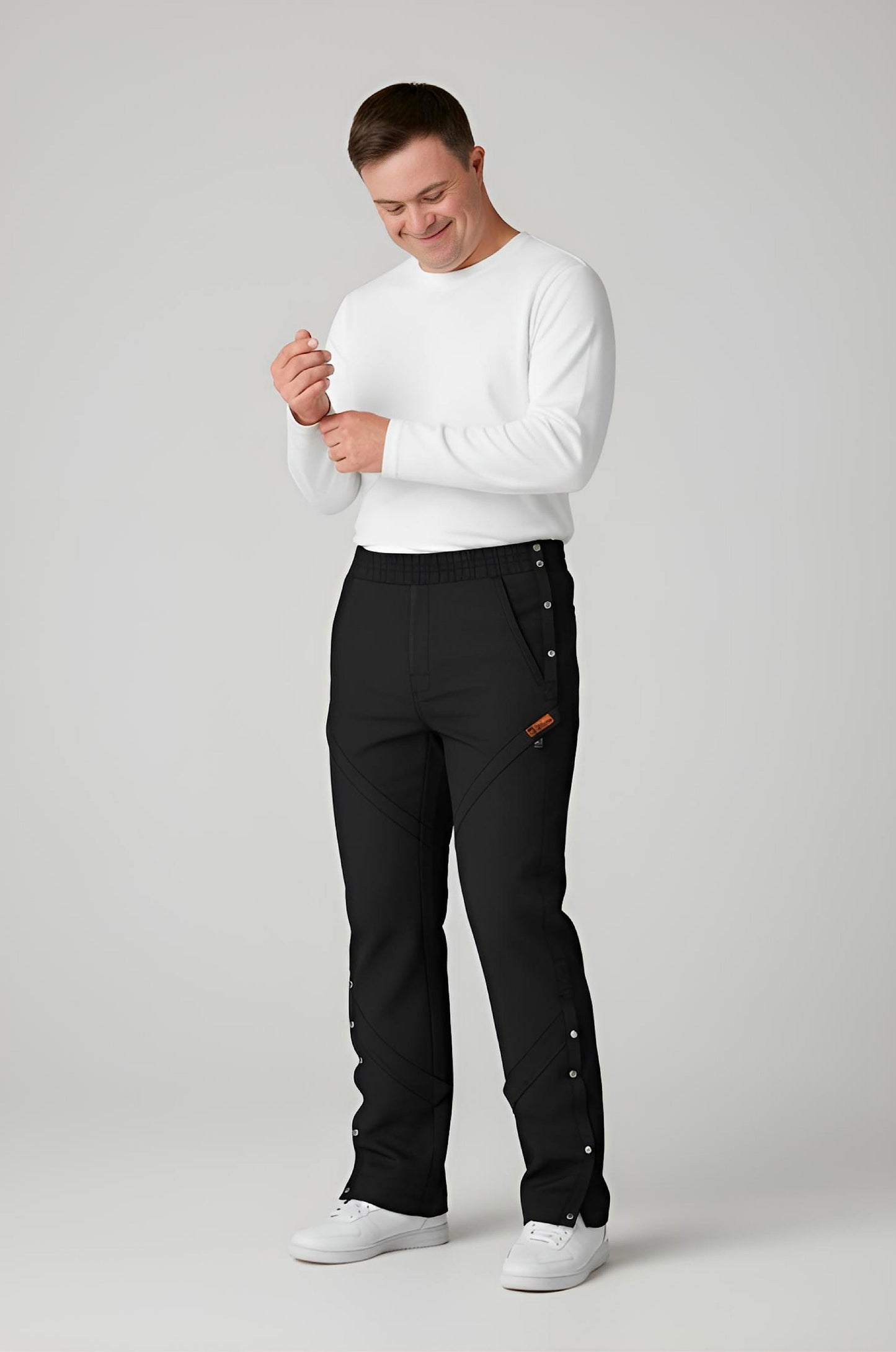 Men's Adaptive Clothing Pant - High-Quality Soft Fabric and Full Waistband Elastic - Side Seam with a Zipper Allows Easy Undressing