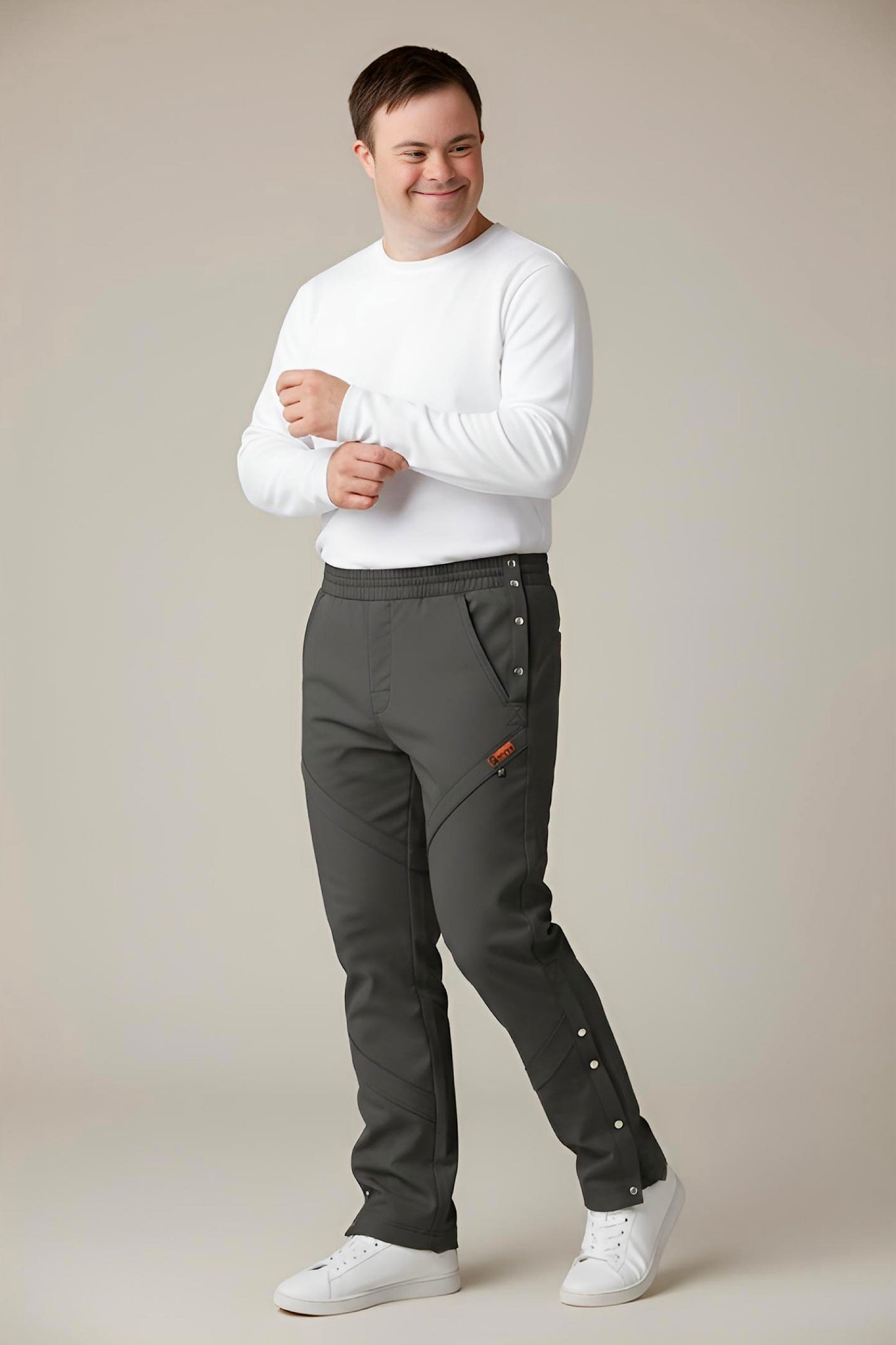 Men's Adaptive Clothing Pant - High-Quality Soft Fabric and Full Waistband Elastic - Side Seam with a Zipper Allows Easy Undressing