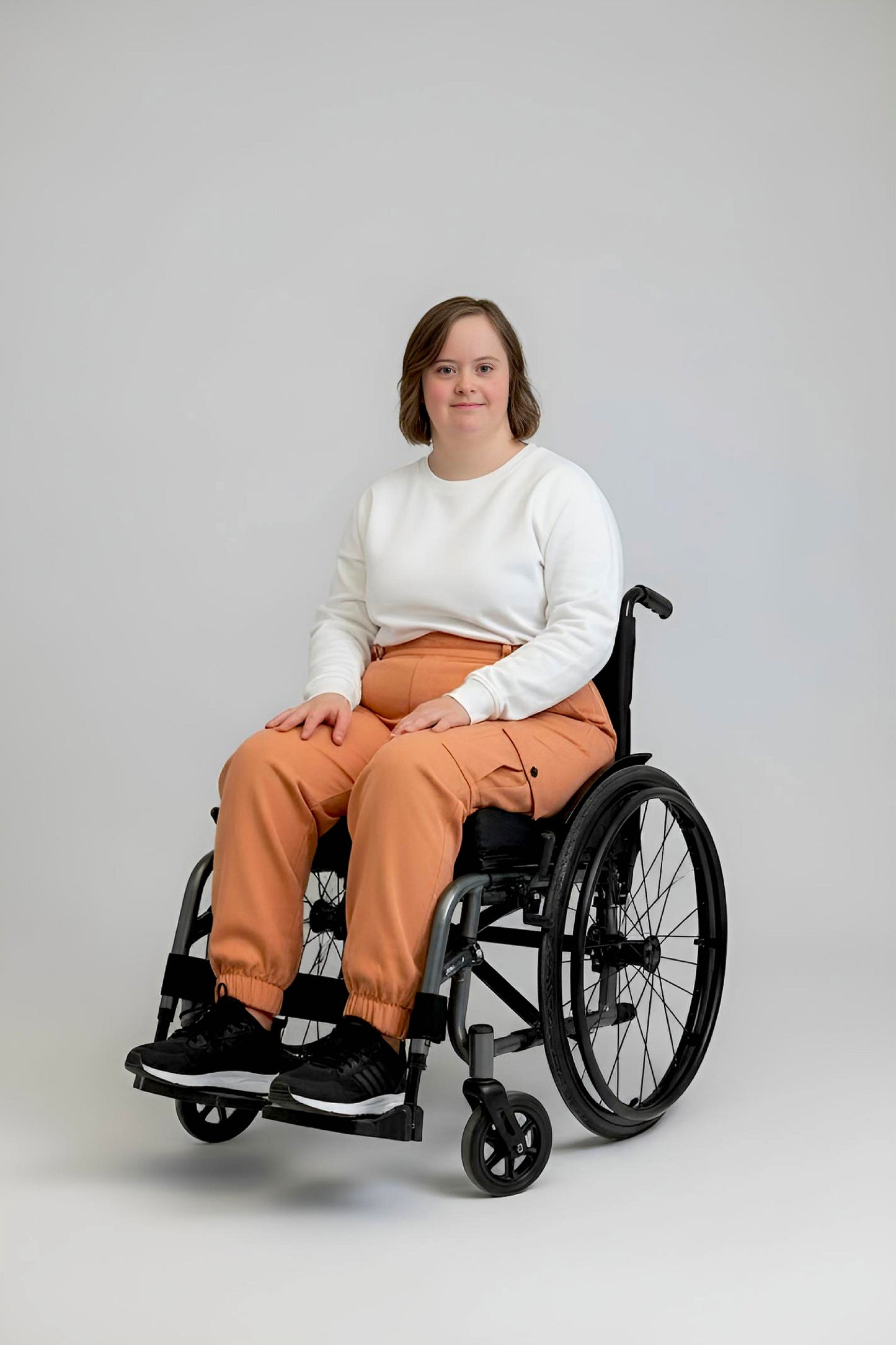 Women's Adaptive Clothing: Stretch Classic Cargo Pocket Pant, Elastic Waistband, Zipper Each Side for Easy Dressing