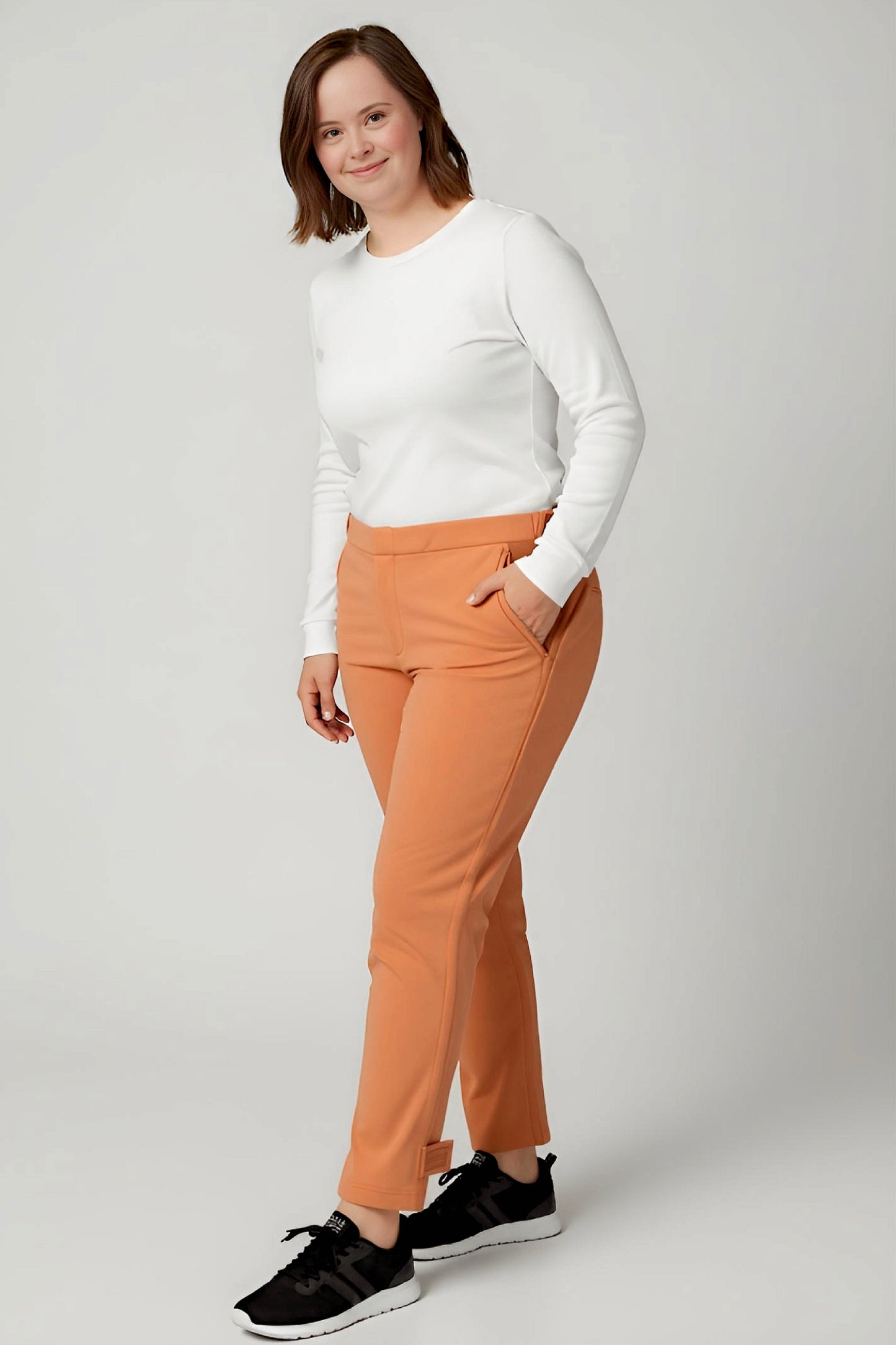 Women's Adaptive Clothing: Stretch Trousers Pant, Elastic Waistband, Side Zipper for Easy Dressing