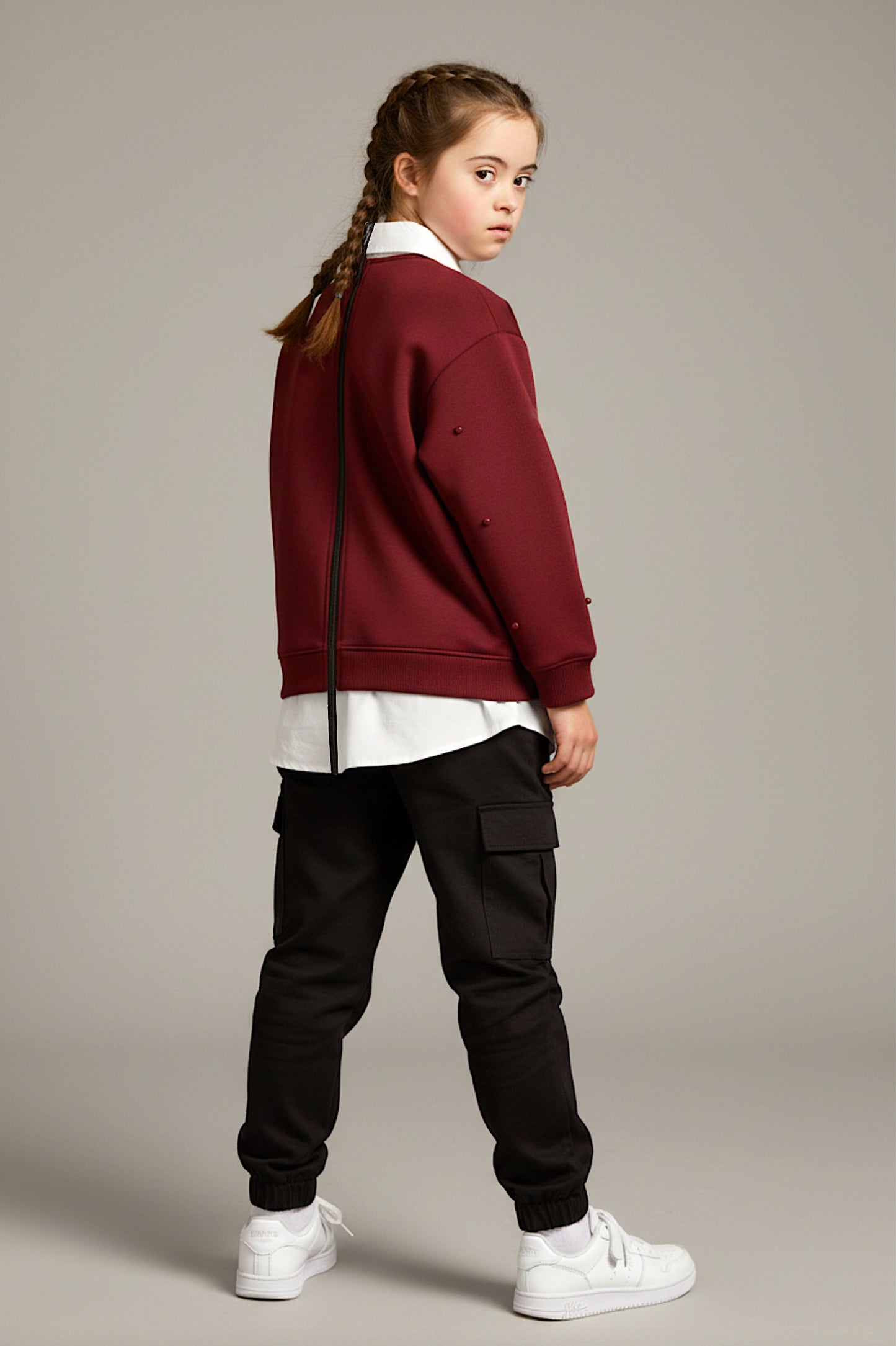 Adaptive Kids Dolman Sleeve Sweatshirt with Back Zipper For Easy Dressing