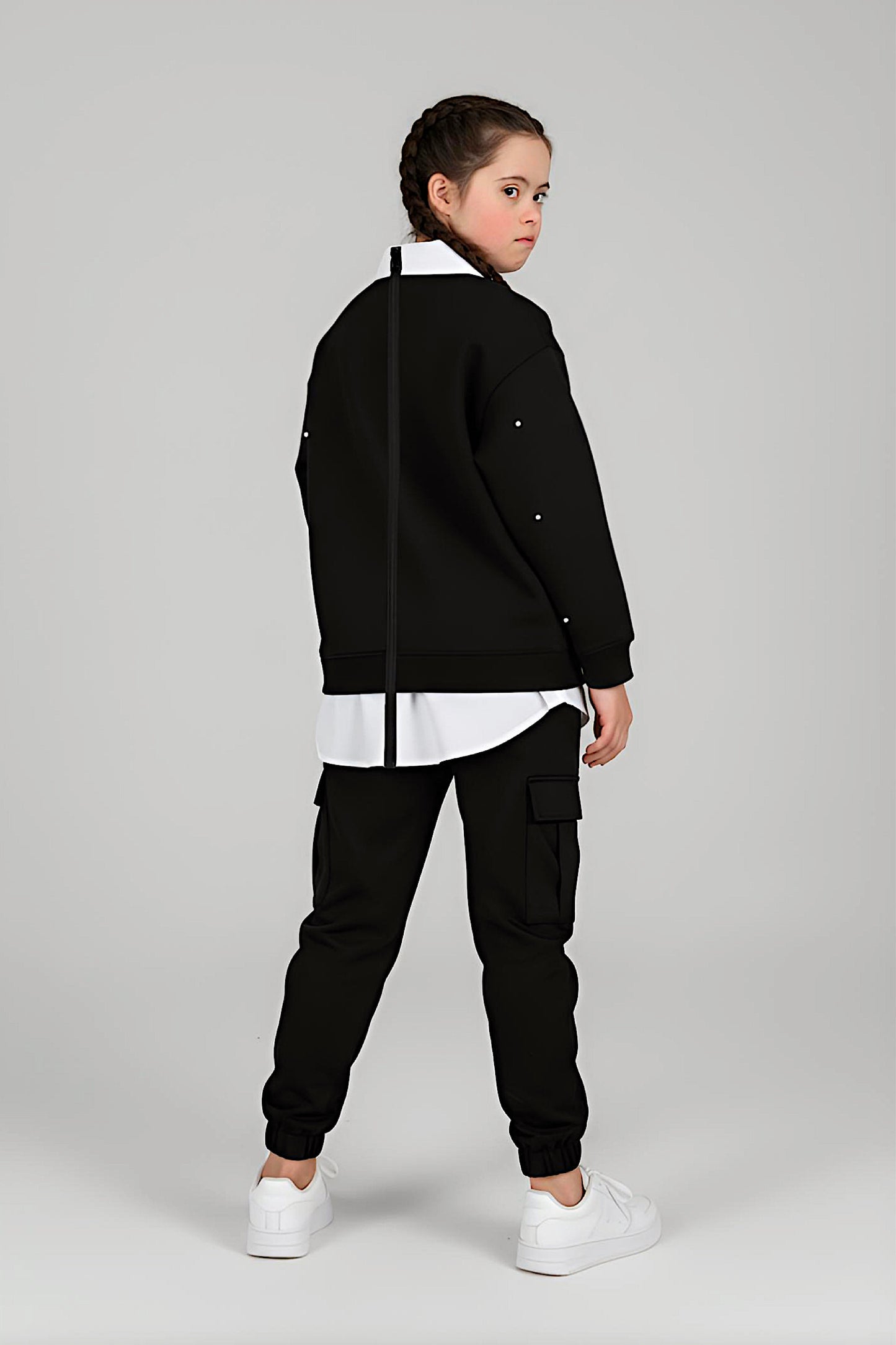 Adaptive Kids Dolman Sleeve Sweatshirt with Back Zipper For Easy Dressing