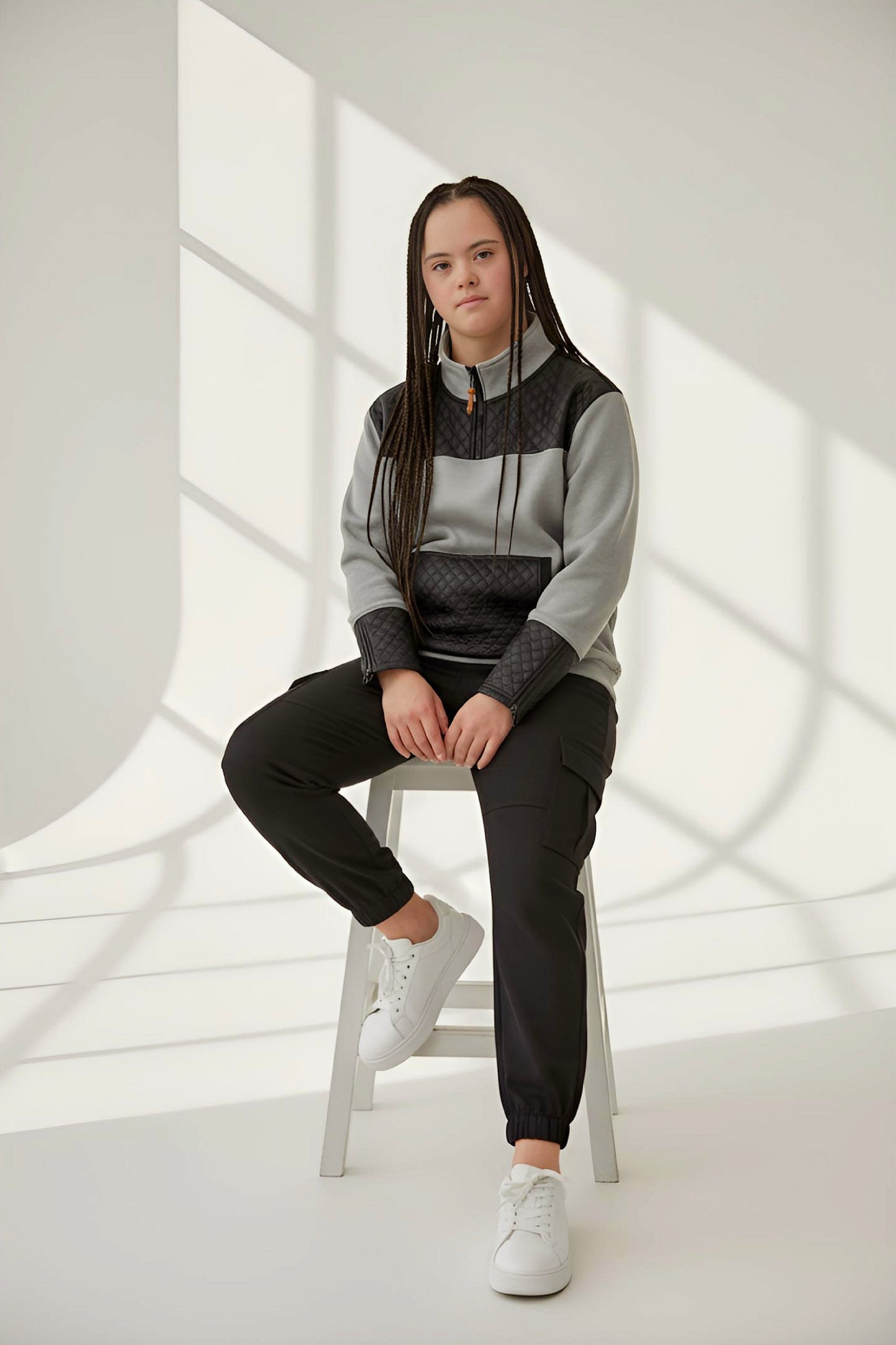 Adaptive Kids Unisex Sweatshirt: Front Zipper and Easy-Undressing Sleeves