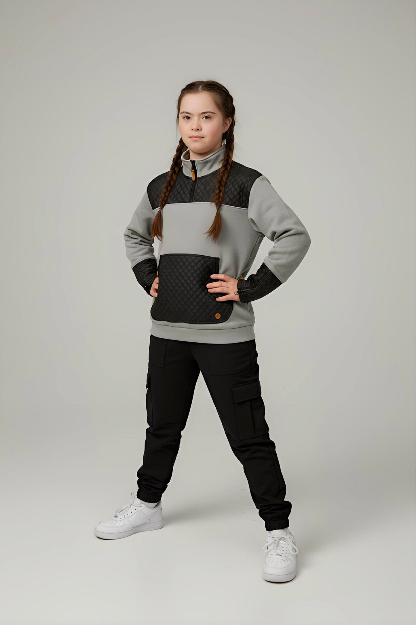 Adaptive Kids Unisex Sweatshirt: Front Zipper and Easy-Undressing Sleeves