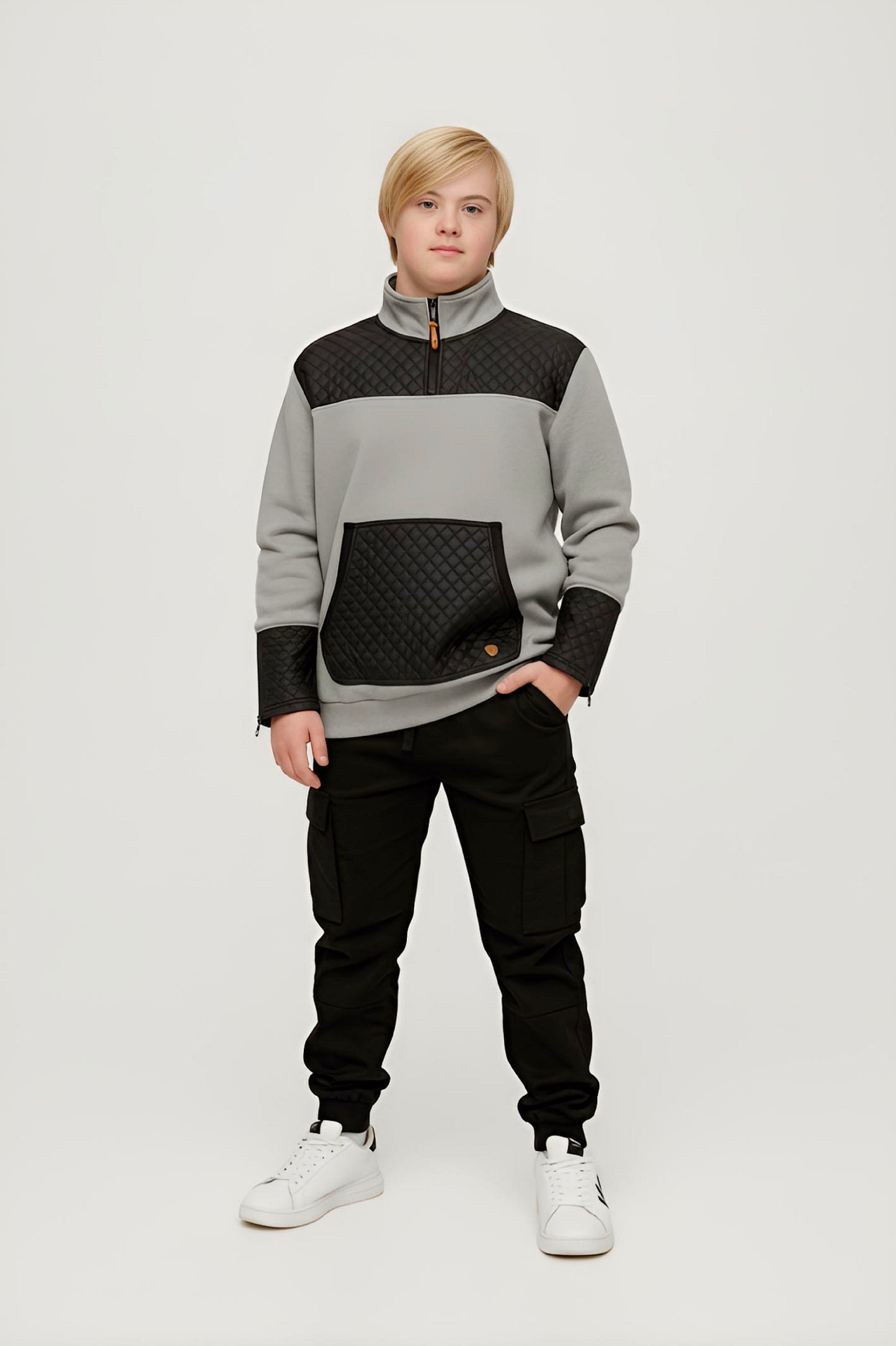 Adaptive Kids Unisex Sweatshirt: Front Zipper and Easy-Undressing Sleeves