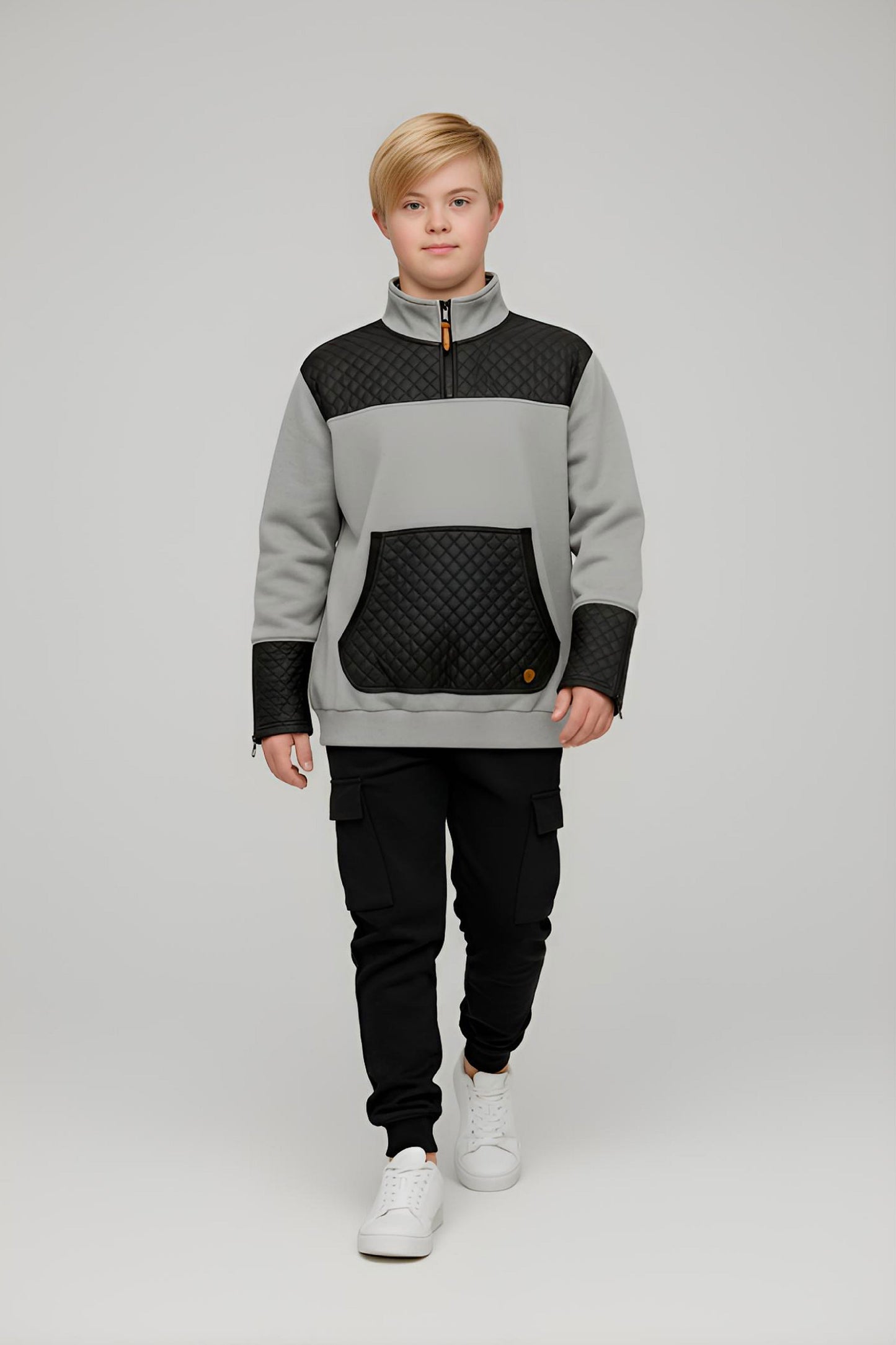 Adaptive Kids Unisex Sweatshirt: Front Zipper and Easy-Undressing Sleeves