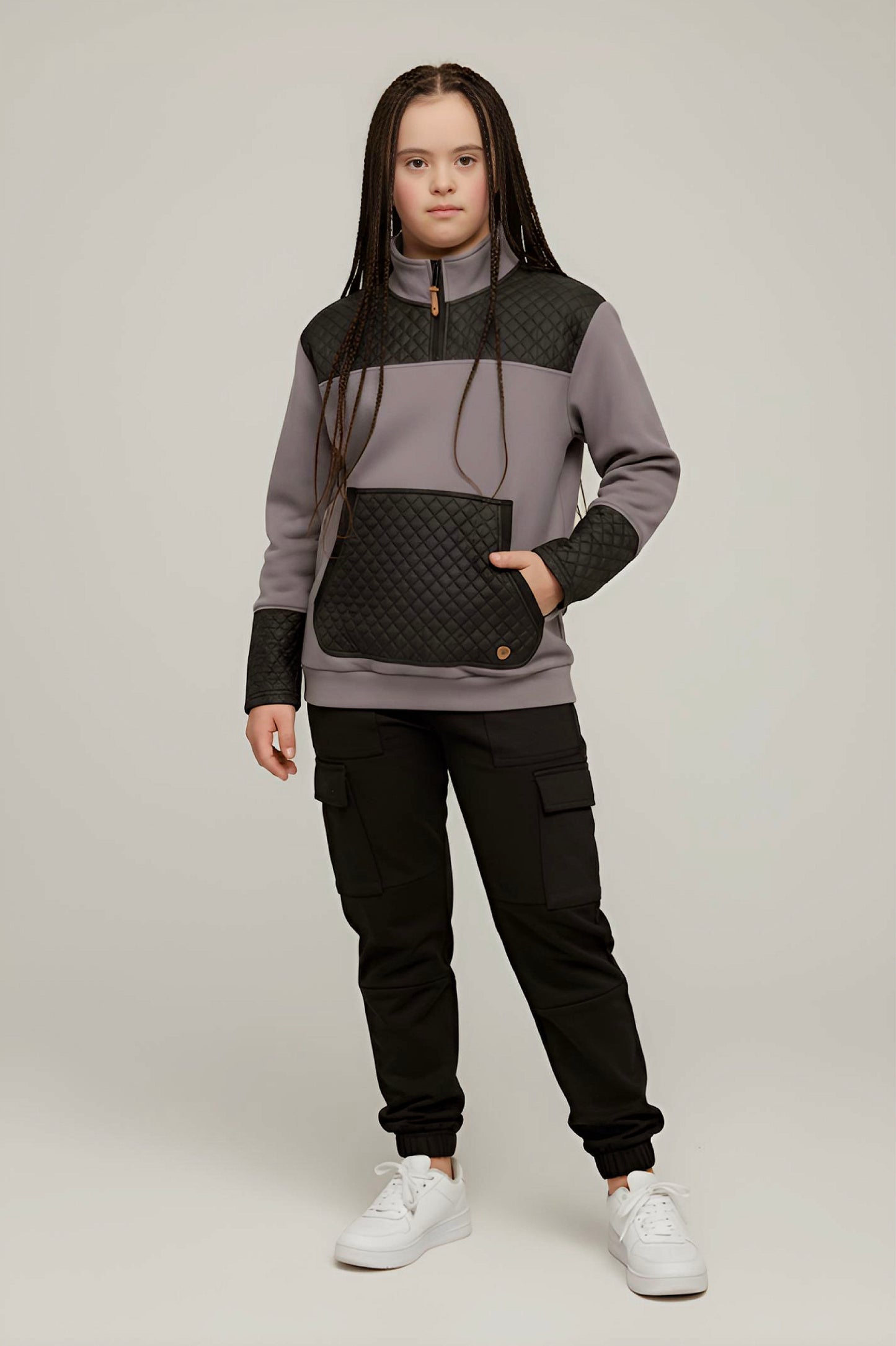 Adaptive Kids Unisex Sweatshirt: Front Zipper and Easy-Undressing Sleeves