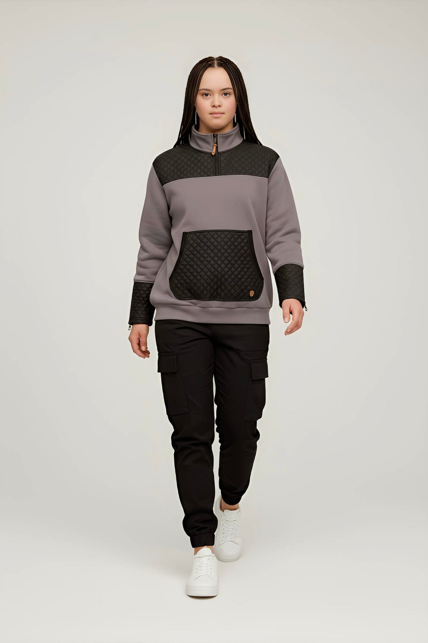 Adaptive Kids Unisex Sweatshirt: Front Zipper and Easy-Undressing Sleeves