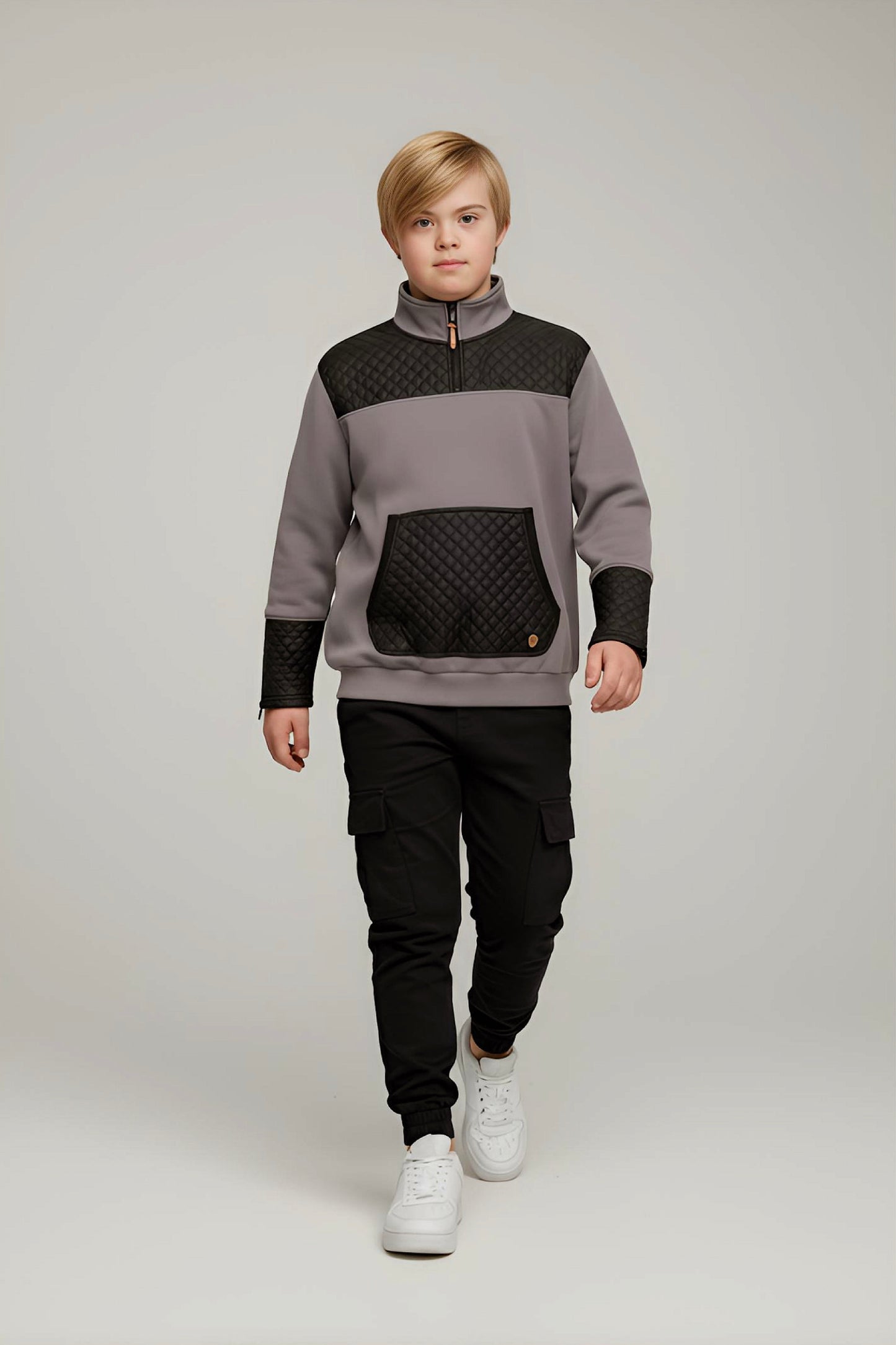 Adaptive Kids Unisex Sweatshirt: Front Zipper and Easy-Undressing Sleeves