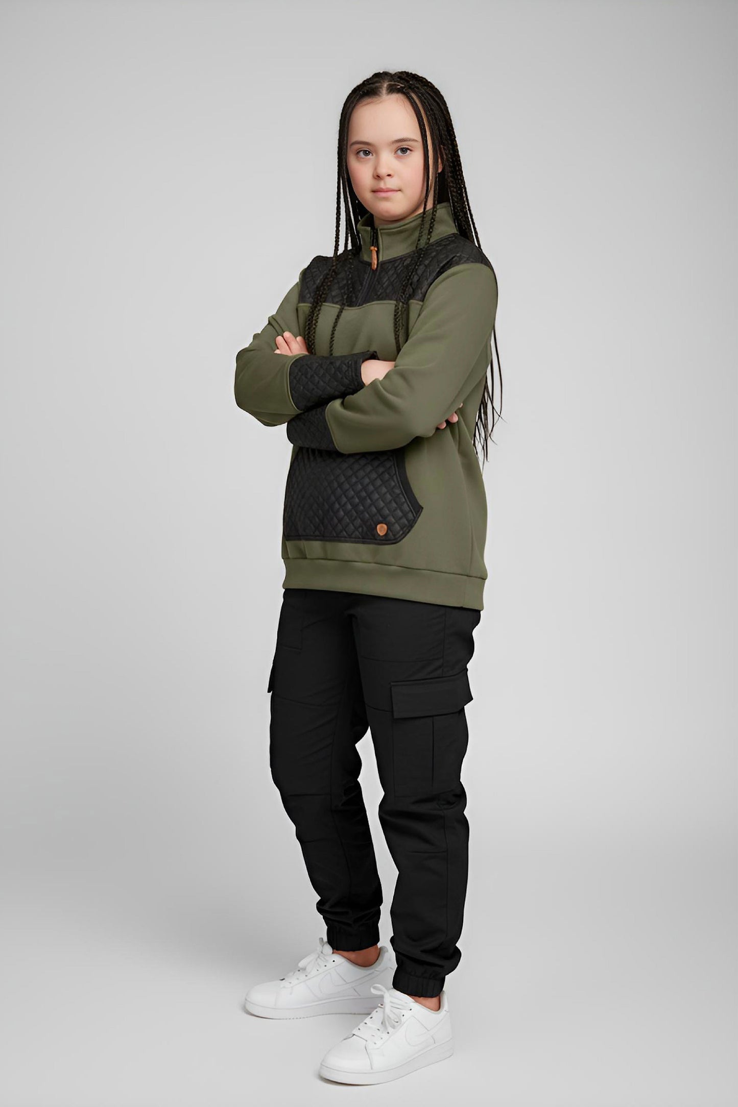 Adaptive Kids Unisex Sweatshirt: Front Zipper and Easy-Undressing Sleeves