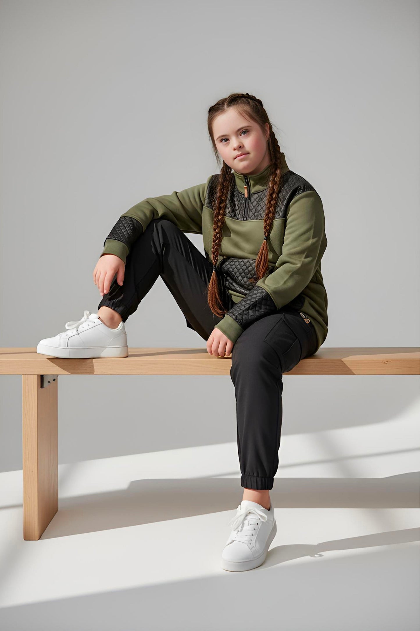 Adaptive Kids Unisex Sweatshirt: Front Zipper and Easy-Undressing Sleeves