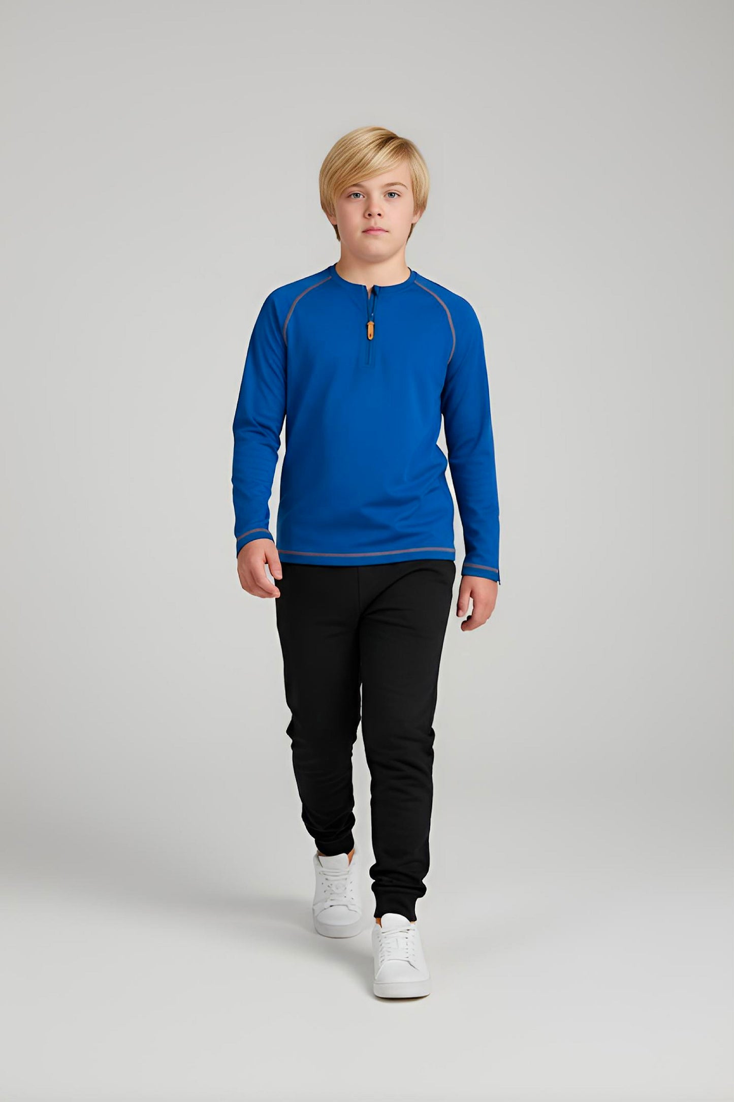 Adaptive Kids Soft Cotton Top, with Front Zipper & Easy-Undressing Sleeves