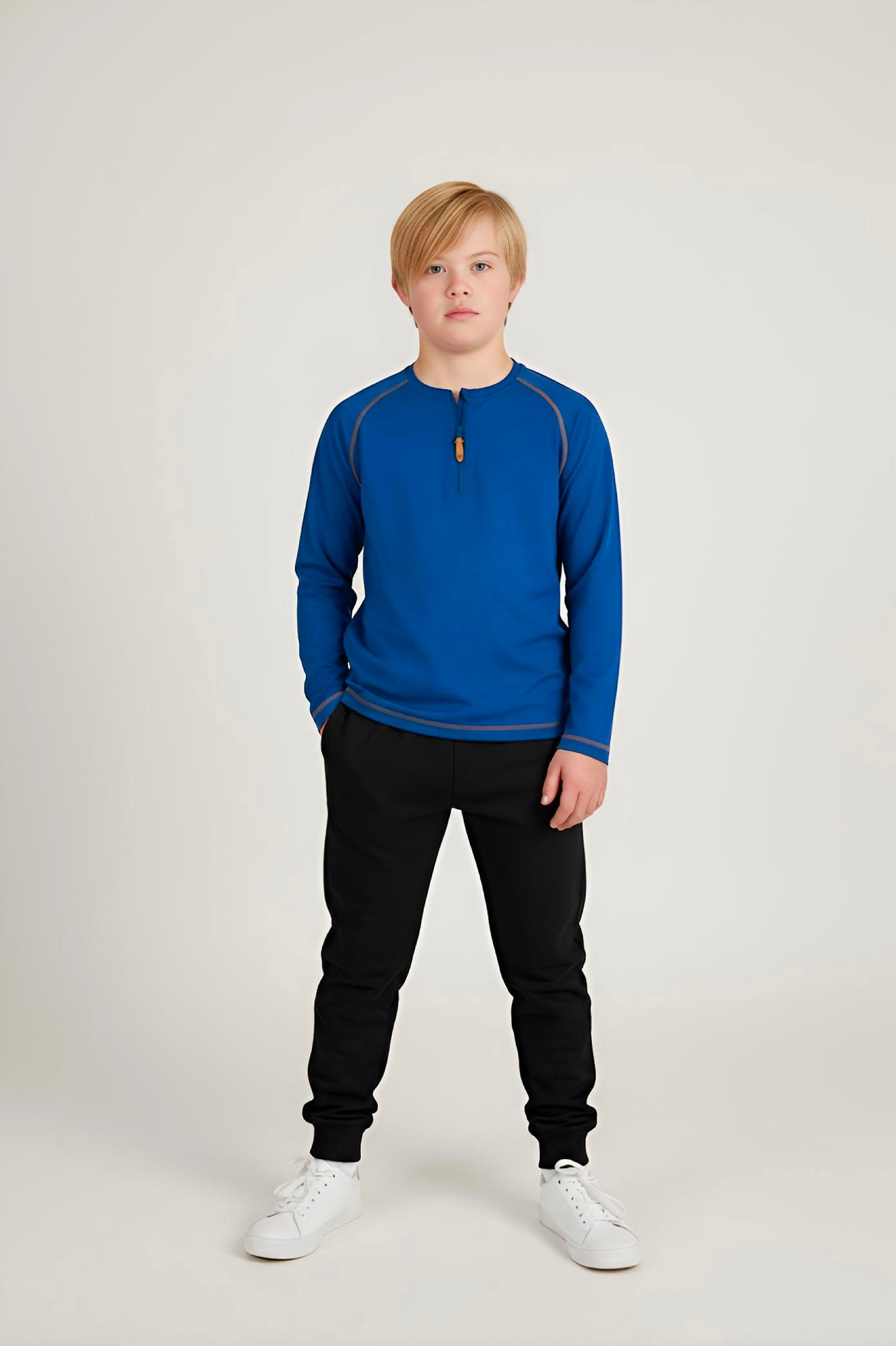 Adaptive Kids Soft Cotton Top, with Front Zipper & Easy-Undressing Sleeves