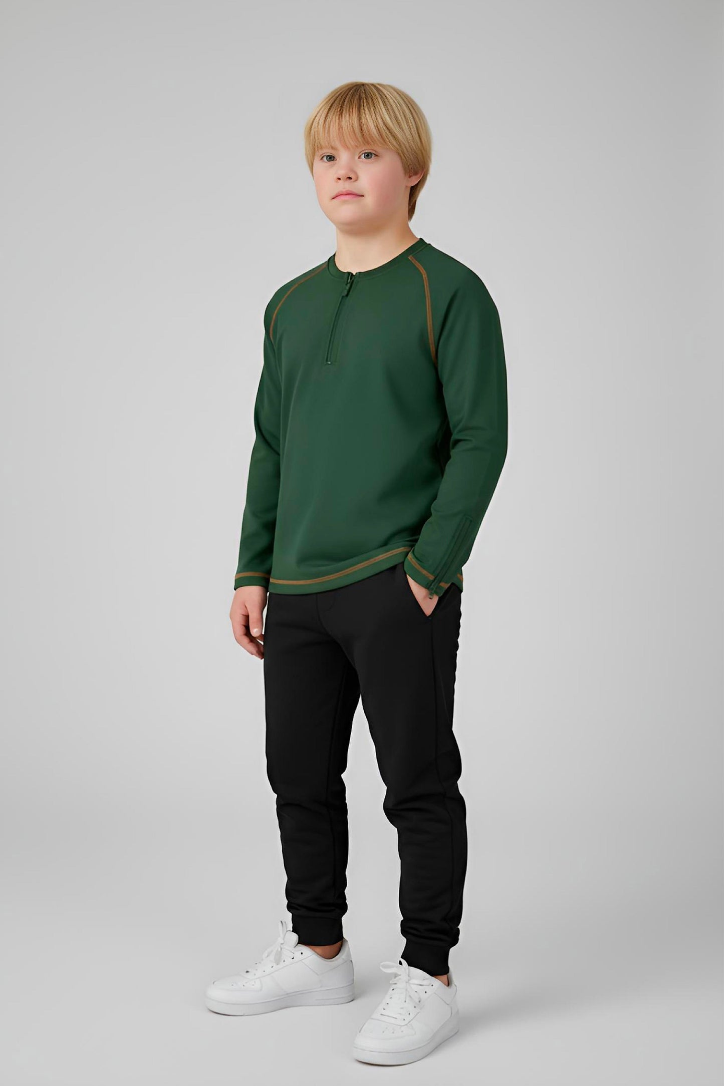 Adaptive Kids Soft Cotton Top, with Front Zipper & Easy-Undressing Sleeves