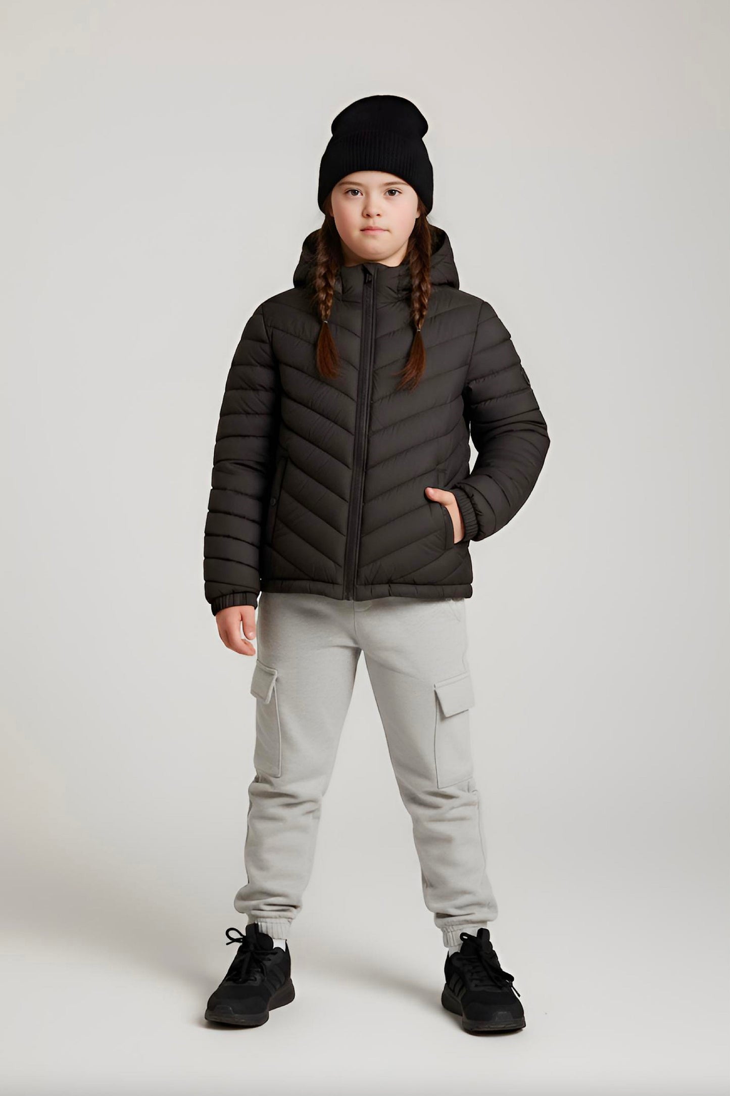 Kids Girls Jacket Detachable Hood