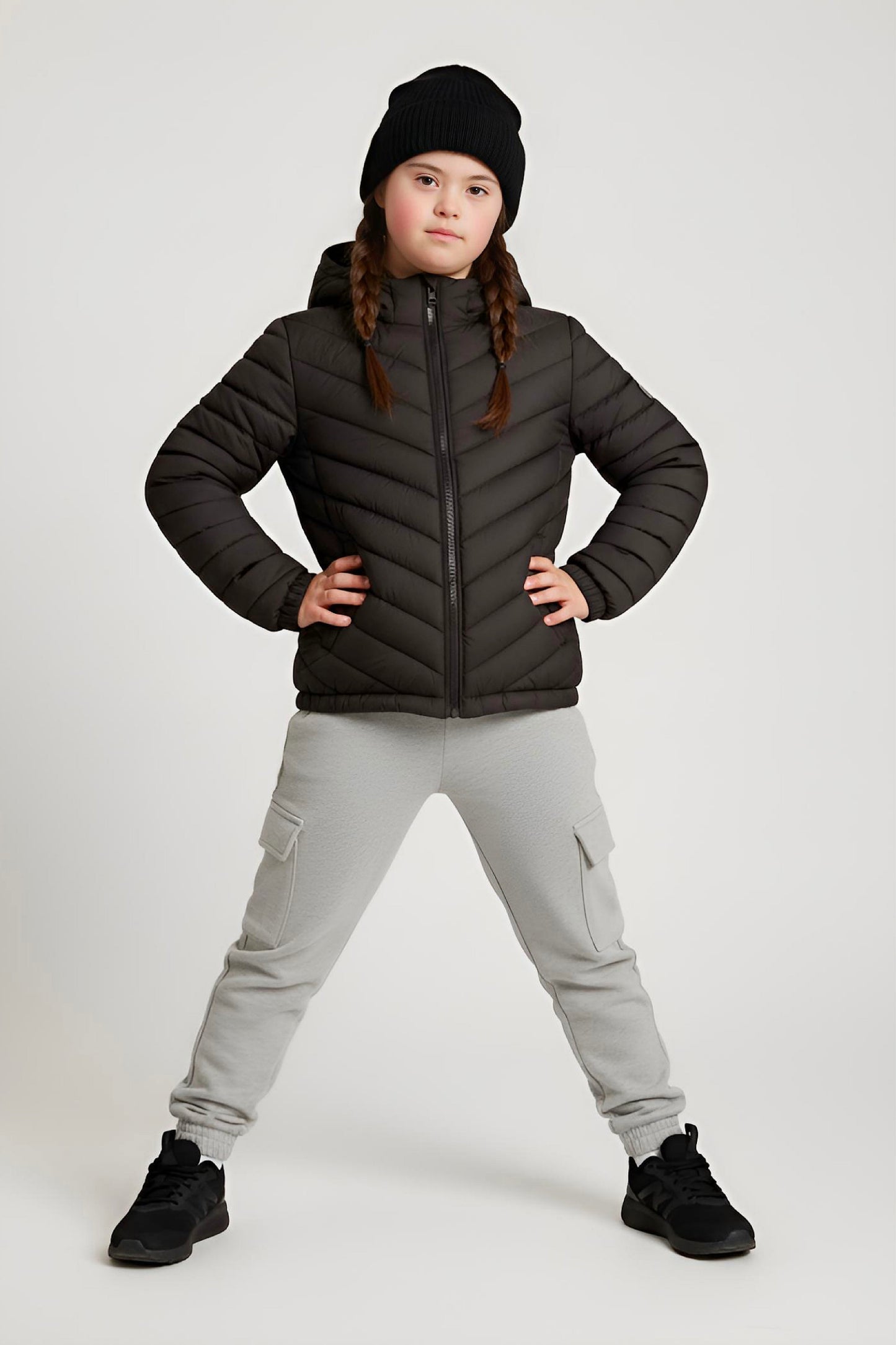 Kids Girls Jacket Detachable Hood