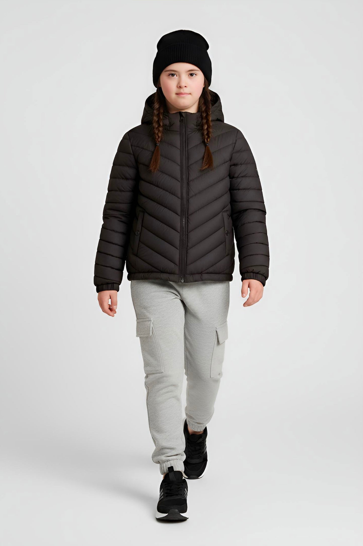 Kids Girls Jacket Detachable Hood