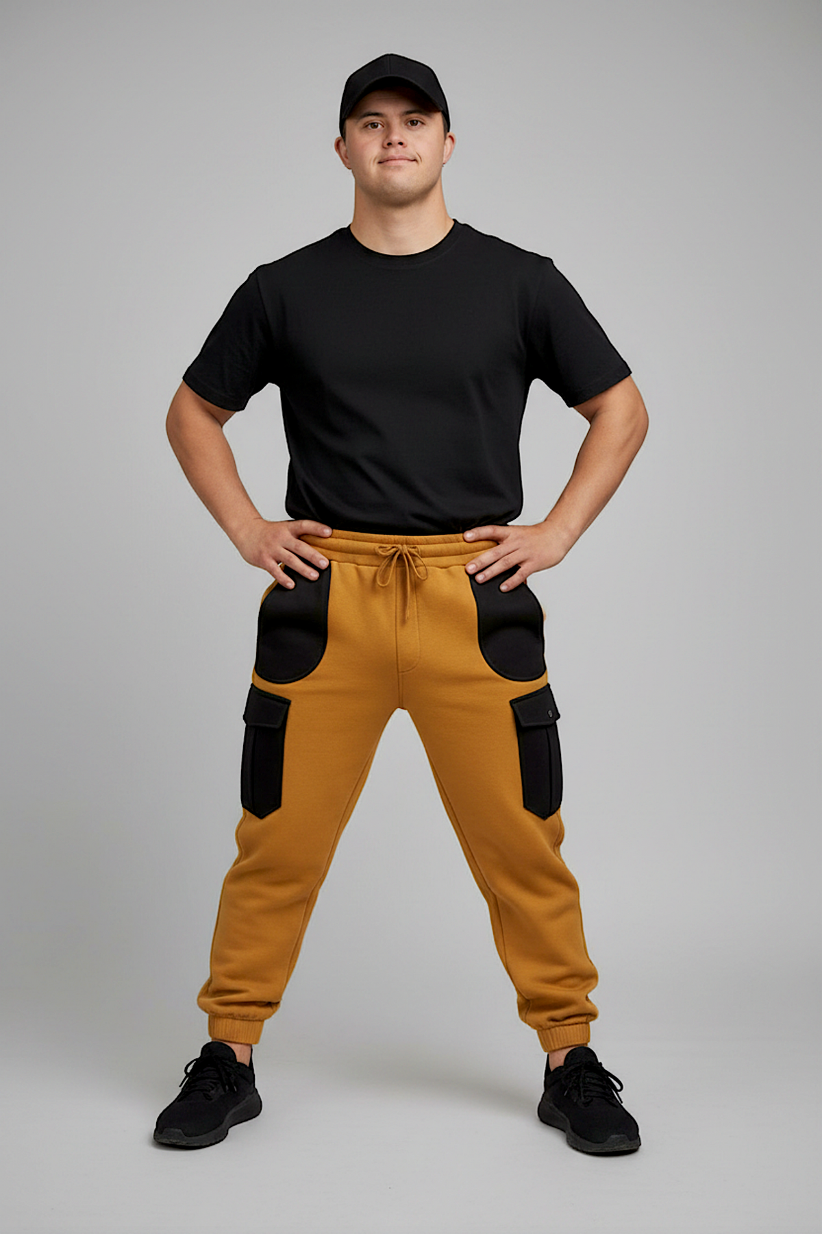 Men's Adaptive Clothing Softest Fleece Sweatpants, Full Waistband Ribbed and Elastic, the Side Seam Zippers at Both Top and Bottom