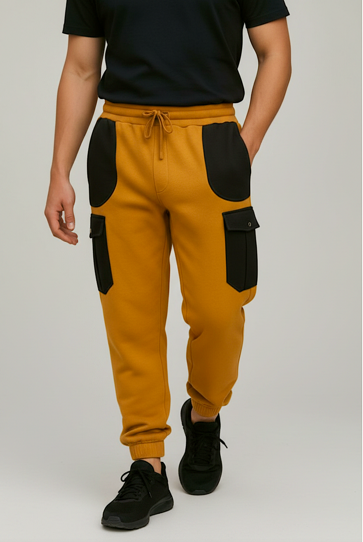 Men's Adaptive Clothing Softest Fleece Sweatpants, Full Waistband Ribbed and Elastic, the Side Seam Zippers at Both Top and Bottom