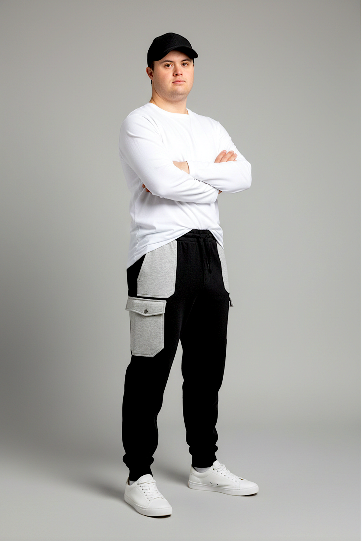 Men's Adaptive Clothing Softest Fleece Sweatpants, Full Waistband Ribbed and Elastic, the Side Seam Zippers at Both Top and Bottom
