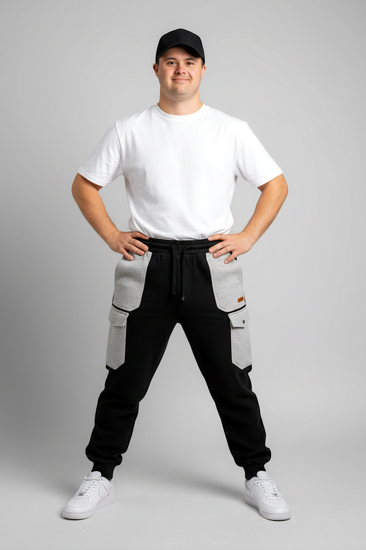 Men's Adaptive Clothing Softest Fleece Sweatpants, Full Waistband Ribbed and Elastic, the Side Seam Zippers at Both Top and Bottom