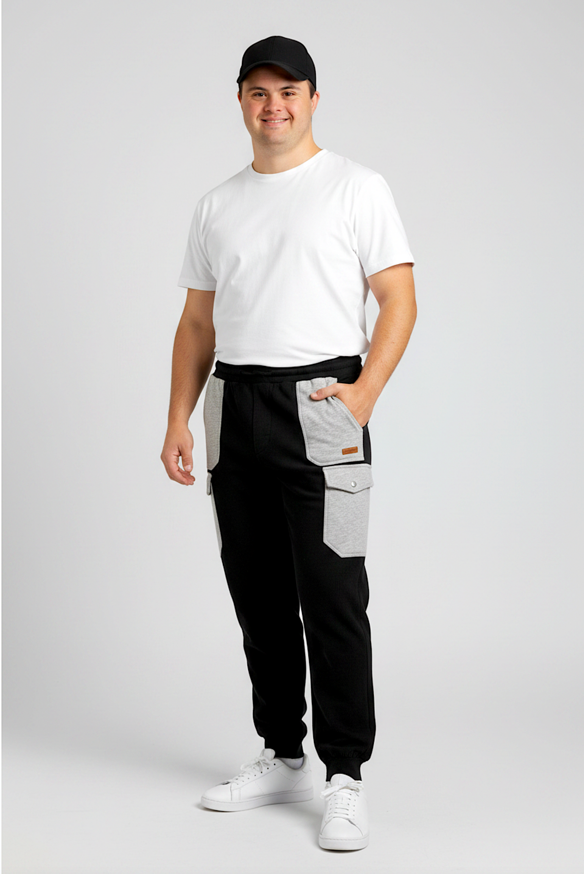 Men's Adaptive Clothing Softest Fleece Sweatpants, Full Waistband Ribbed and Elastic, the Side Seam Zippers at Both Top and Bottom