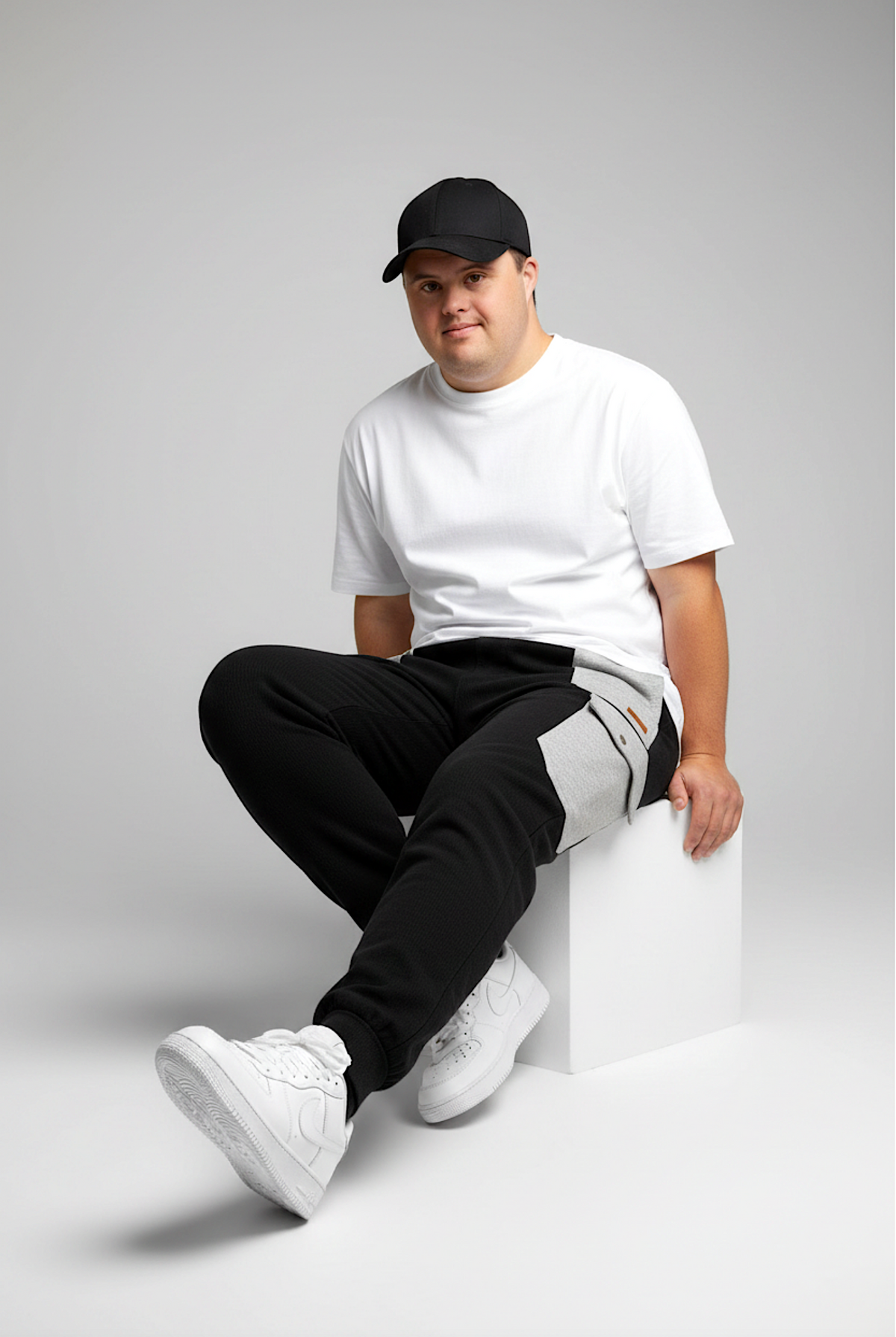 Men's Adaptive Clothing Softest Fleece Sweatpants, Full Waistband Ribbed and Elastic, the Side Seam Zippers at Both Top and Bottom