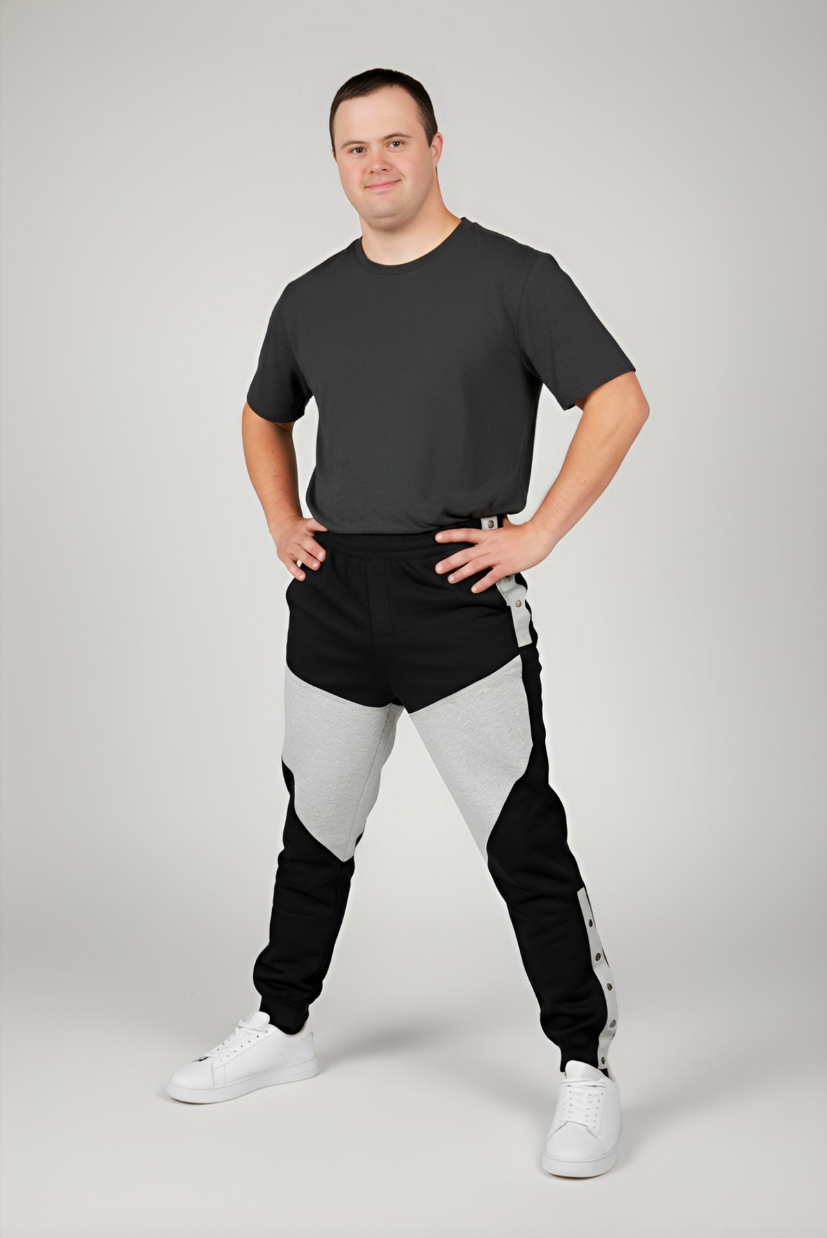 Men's Adaptive Clothing: Pant High-Quality Soft Fabric - Full Waistband Elastic, Side Zipper For Easy Undressing