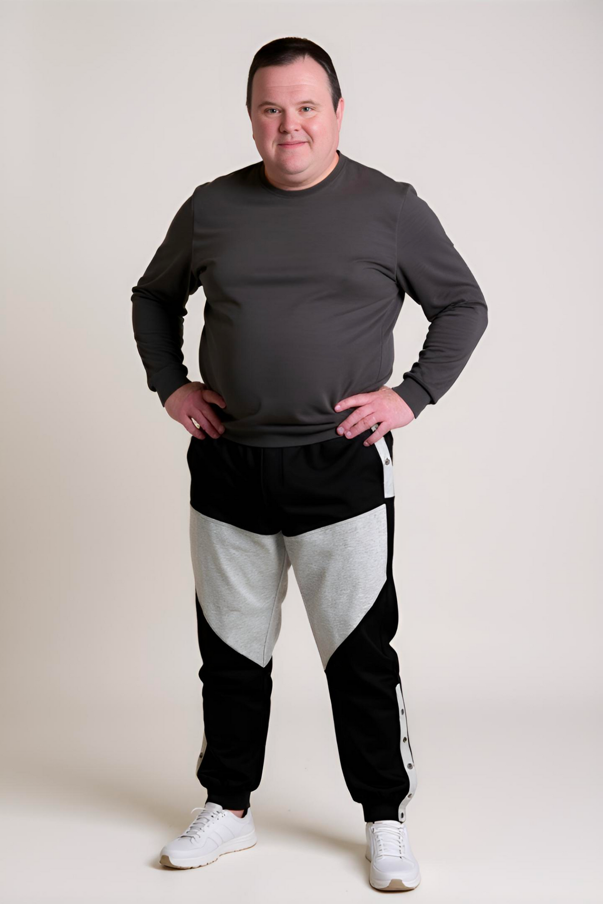 Men's Adaptive Clothing: Pant High-Quality Soft Fabric - Full Waistband Elastic, Side Zipper For Easy Undressing