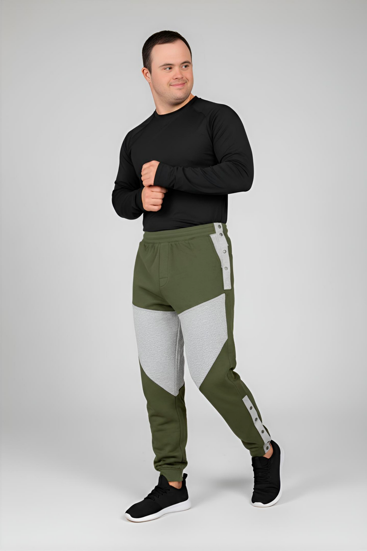 Men's Adaptive Clothing: Pant High-Quality Soft Fabric - Full Waistband Elastic, Side Zipper For Easy Undressing