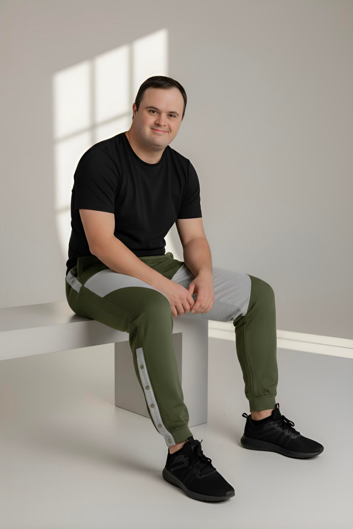 Men's Adaptive Clothing: Pant High-Quality Soft Fabric - Full Waistband Elastic, Side Zipper For Easy Undressing