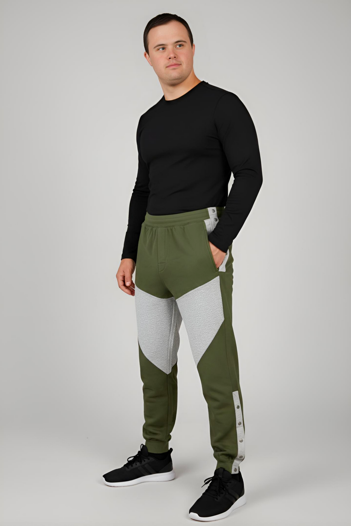 Men's Adaptive Clothing: Pant High-Quality Soft Fabric - Full Waistband Elastic, Side Zipper For Easy Undressing