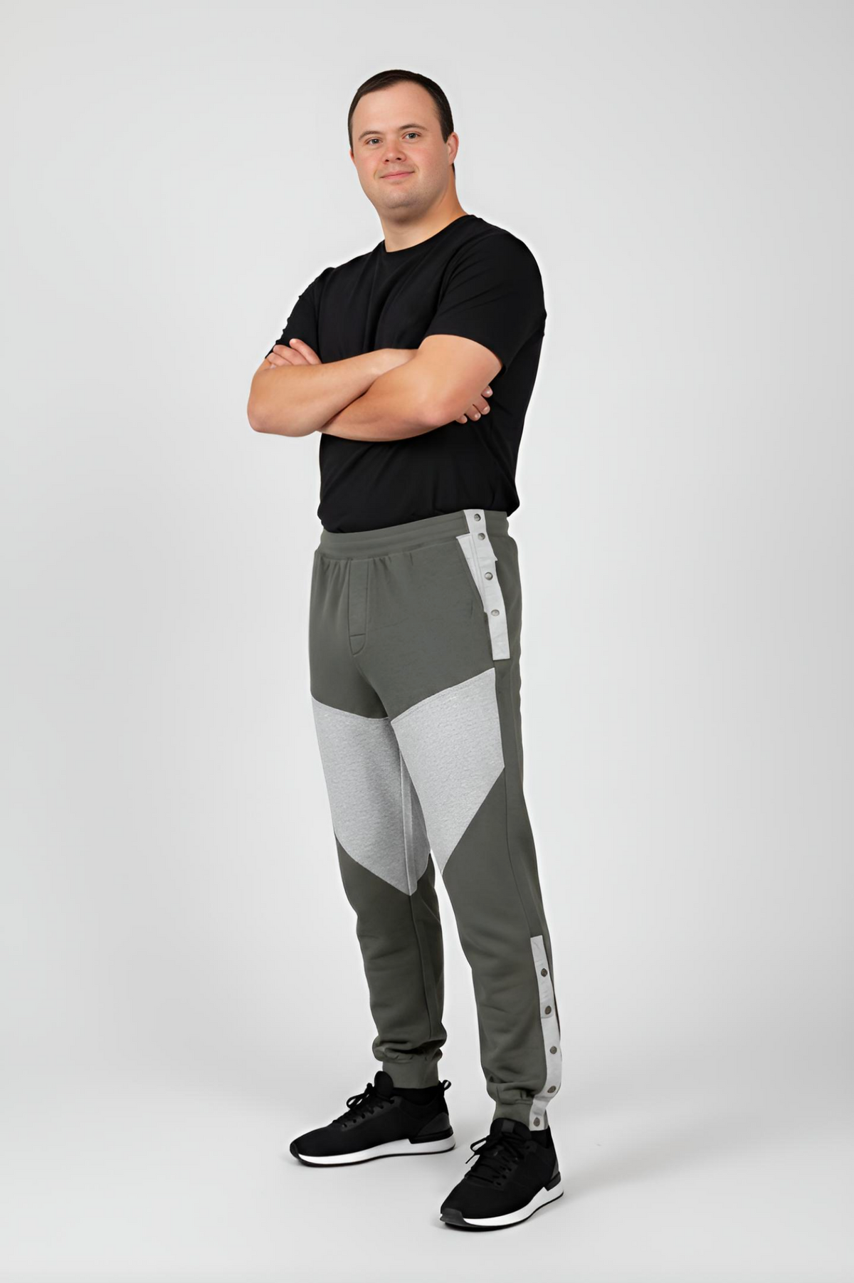 Men's Adaptive Clothing: Pant High-Quality Soft Fabric - Full Waistband Elastic, Side Zipper For Easy Undressing
