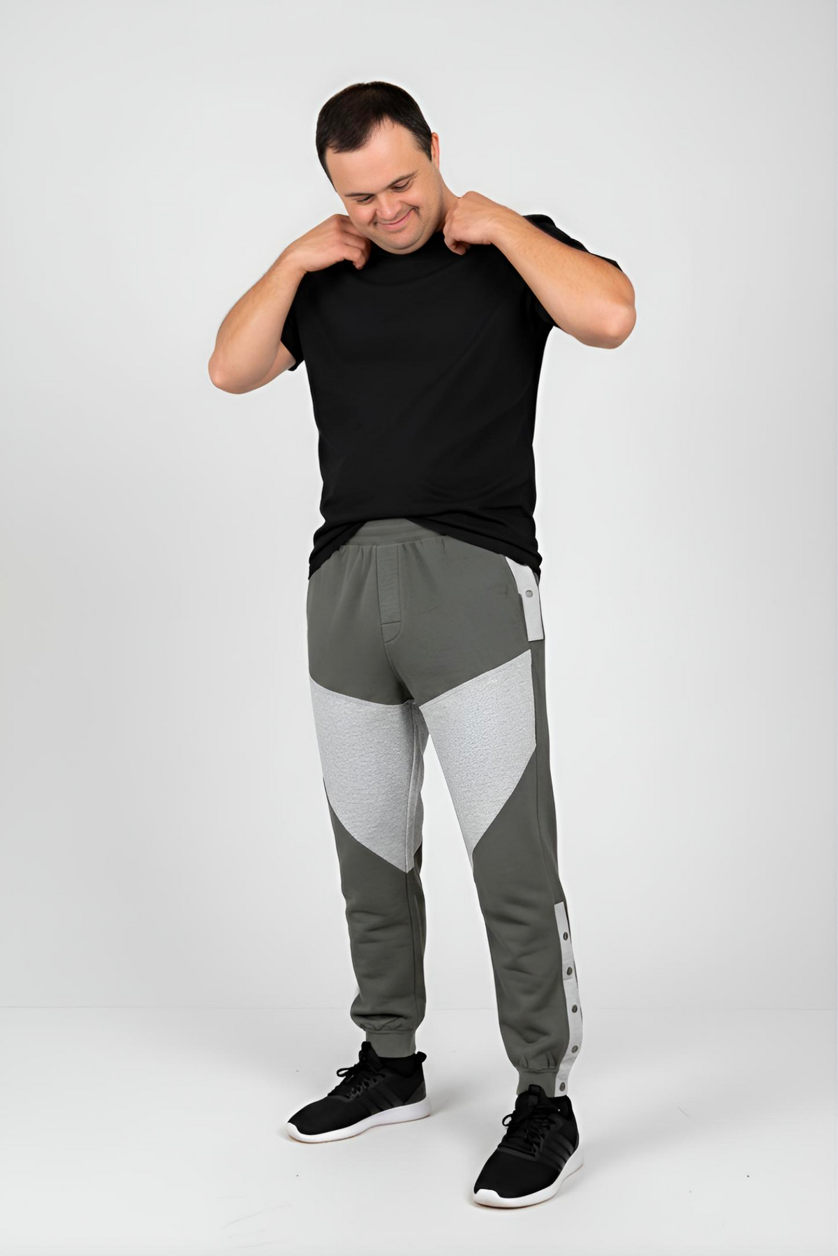 Men's Adaptive Clothing: Pant High-Quality Soft Fabric - Full Waistband Elastic, Side Zipper For Easy Undressing