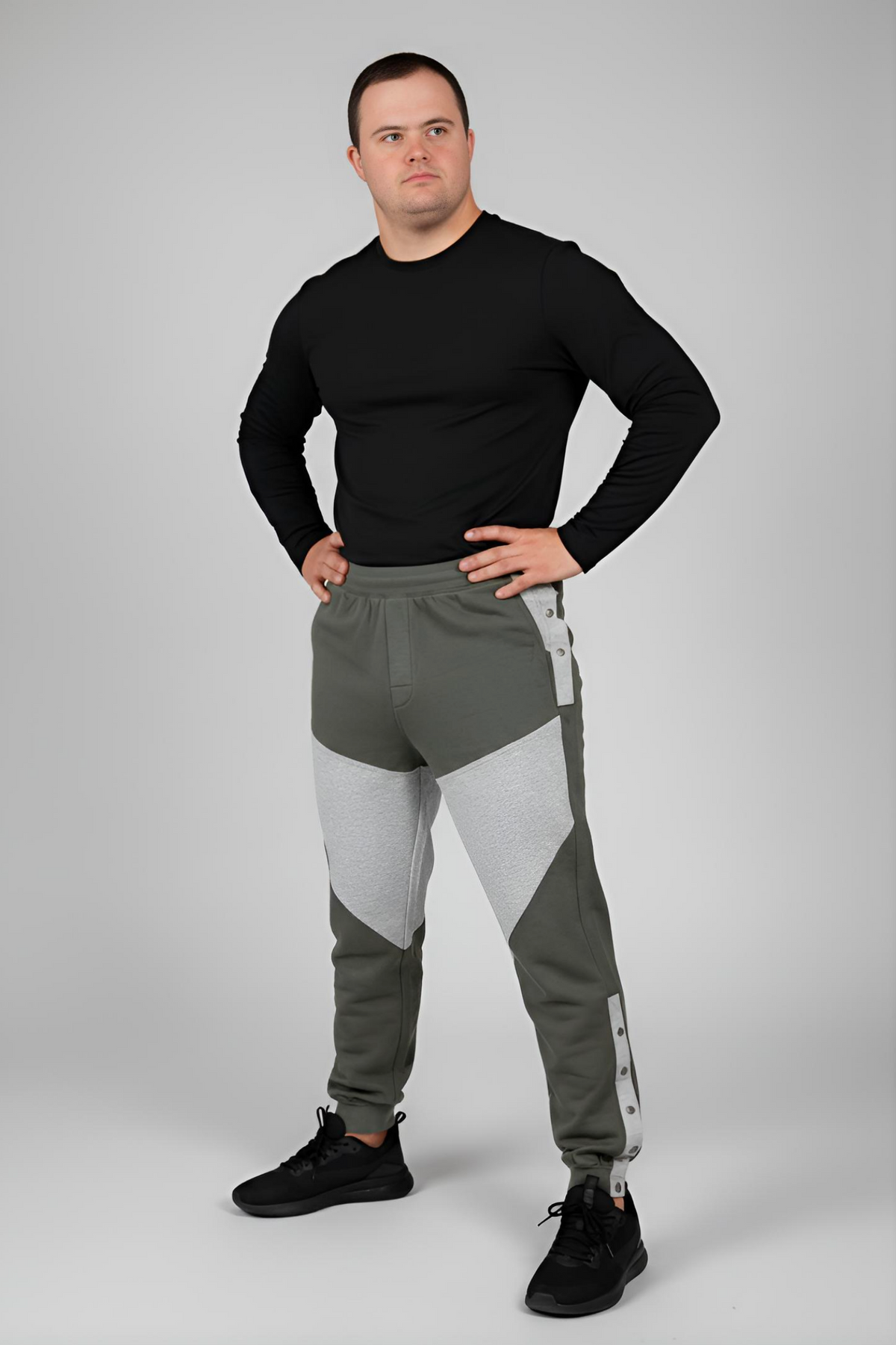 Men's Adaptive Clothing: Pant High-Quality Soft Fabric - Full Waistband Elastic, Side Zipper For Easy Undressing
