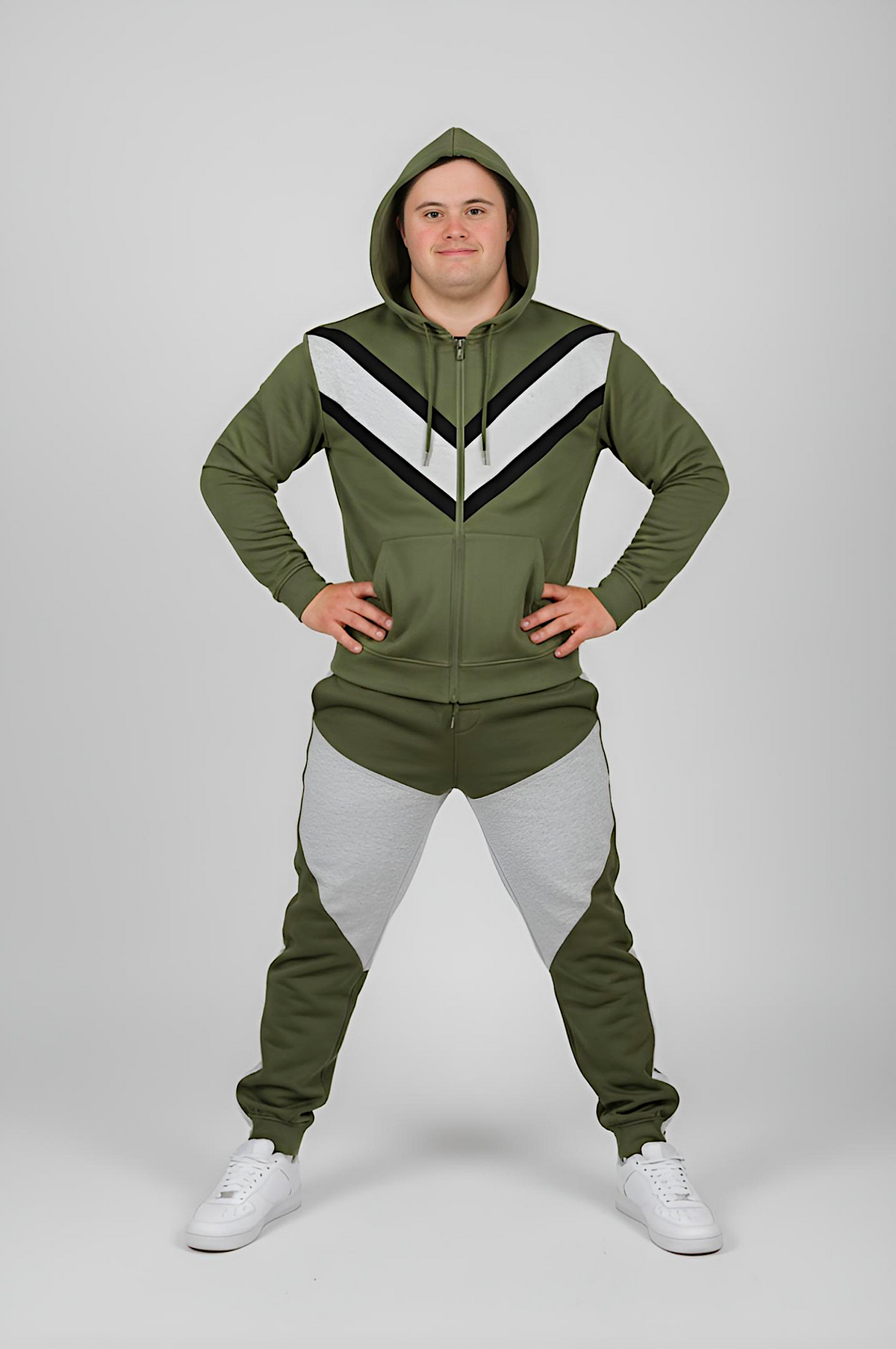 Men’s Adaptive Clothing Sweatshirt Hoodie Jacket, Magnetic Zipper, a Long Sleeve with Zipper for Easy Undressing, and Cargo Pocket