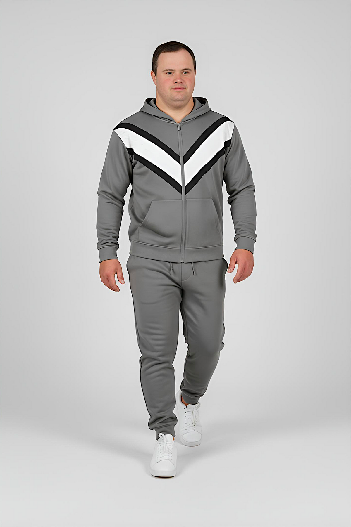Men’s Adaptive Clothing Sweatshirt Hoodie Jacket, Magnetic Zipper, a Long Sleeve with Zipper for Easy Undressing, and Cargo Pocket