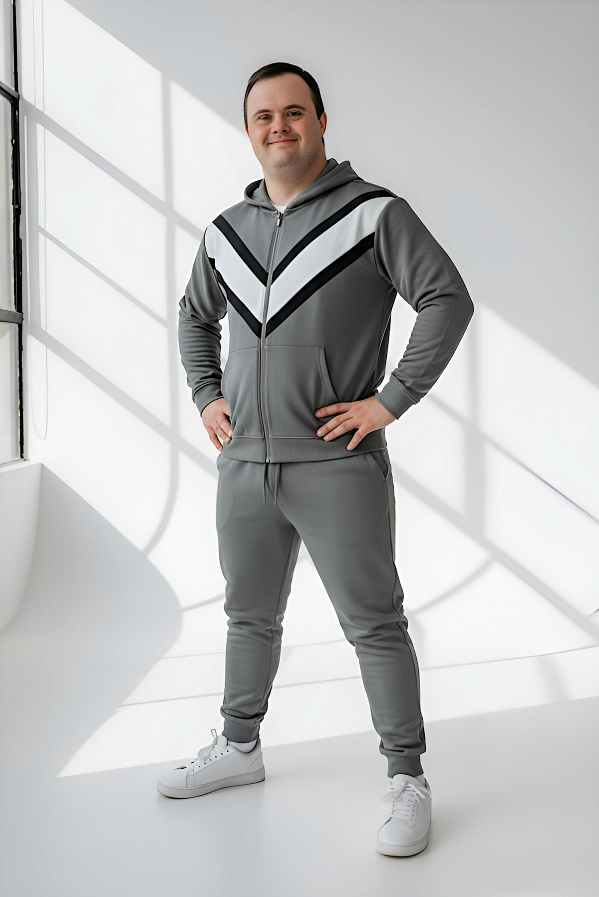 Men’s Adaptive Clothing Sweatshirt Hoodie Jacket, Magnetic Zipper, a Long Sleeve with Zipper for Easy Undressing, and Cargo Pocket