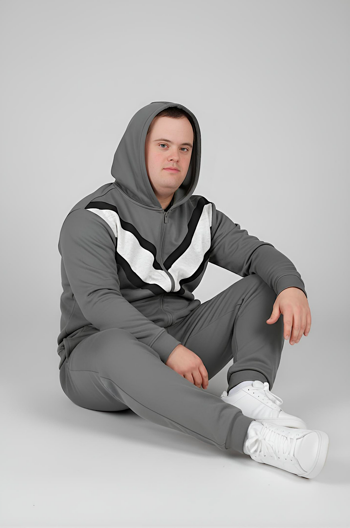 Men’s Adaptive Clothing Sweatshirt Hoodie Jacket, Magnetic Zipper, a Long Sleeve with Zipper for Easy Undressing, and Cargo Pocket