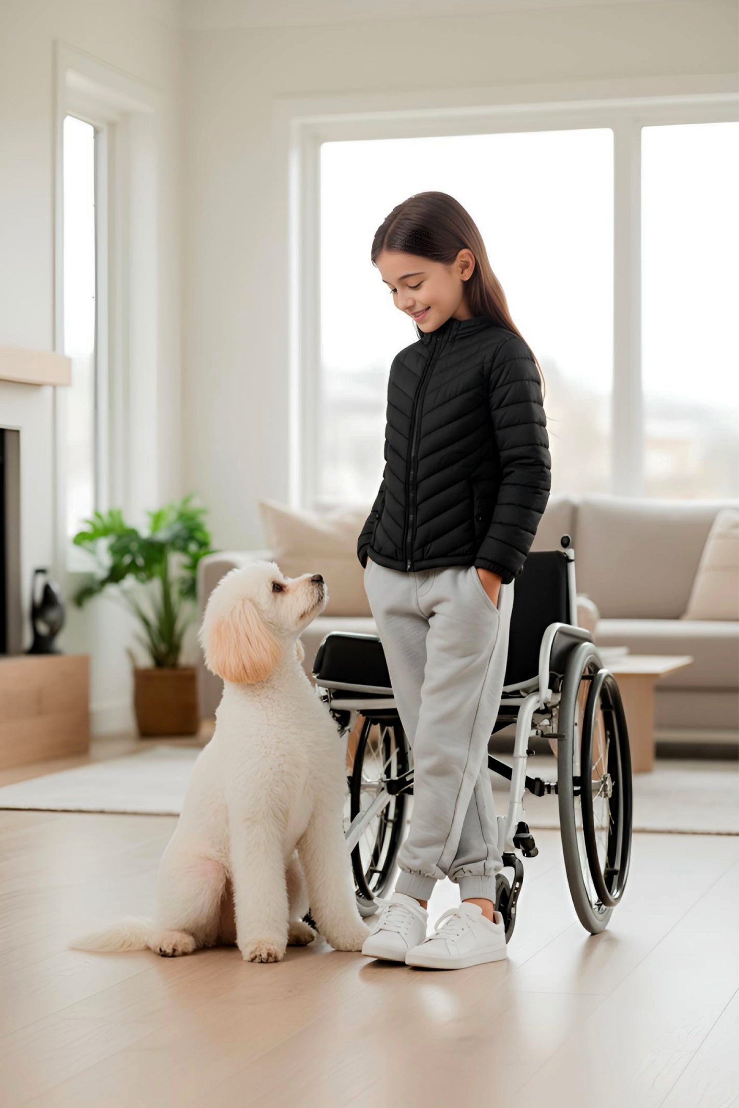 Kids Girls Jacket Detachable Hood