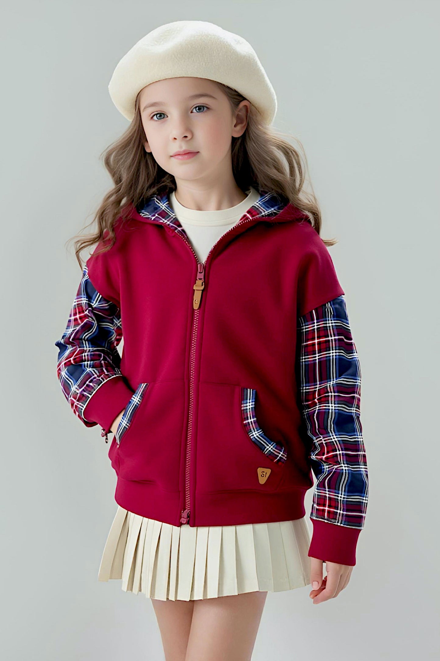 Adaptive Kids Hoodie with Cargo Pocket & Magnetic Zipper for Easy Undressing