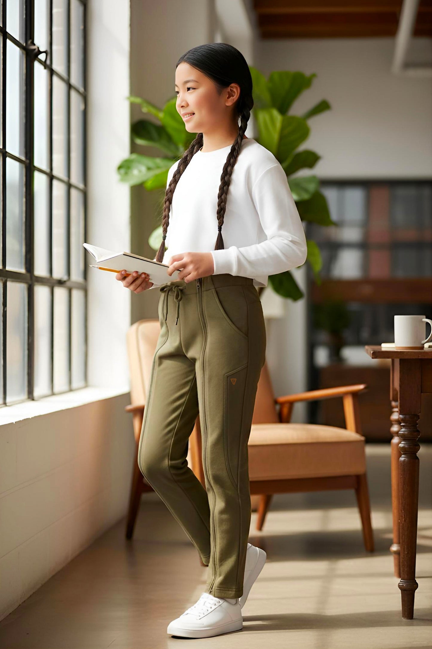 Adaptive Kids Sweatpants with Full-Leg Zippers for Easy Undressing