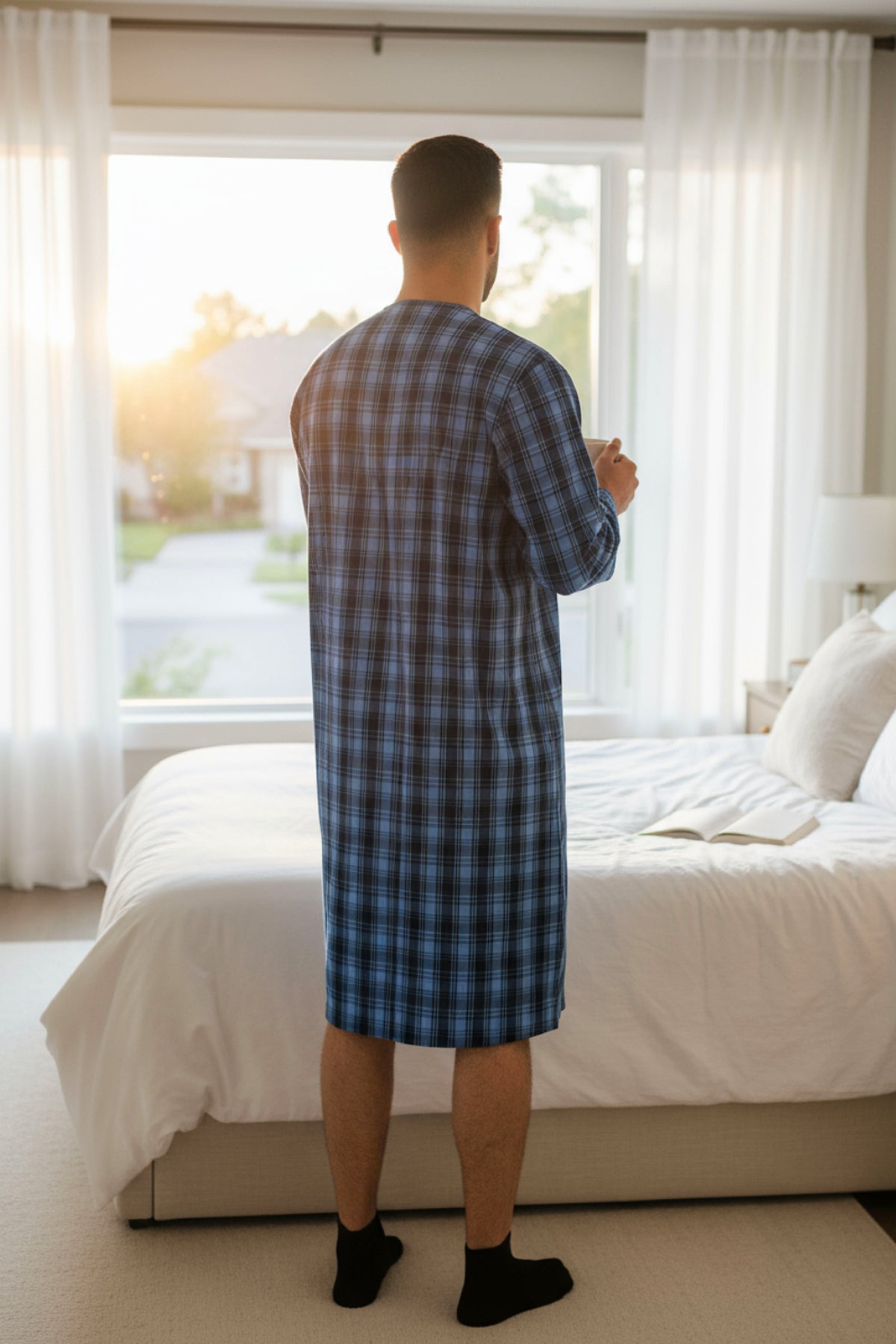 Men's Adaptive Pyjama Robe: Sophistication and Comfort for Medical Needs